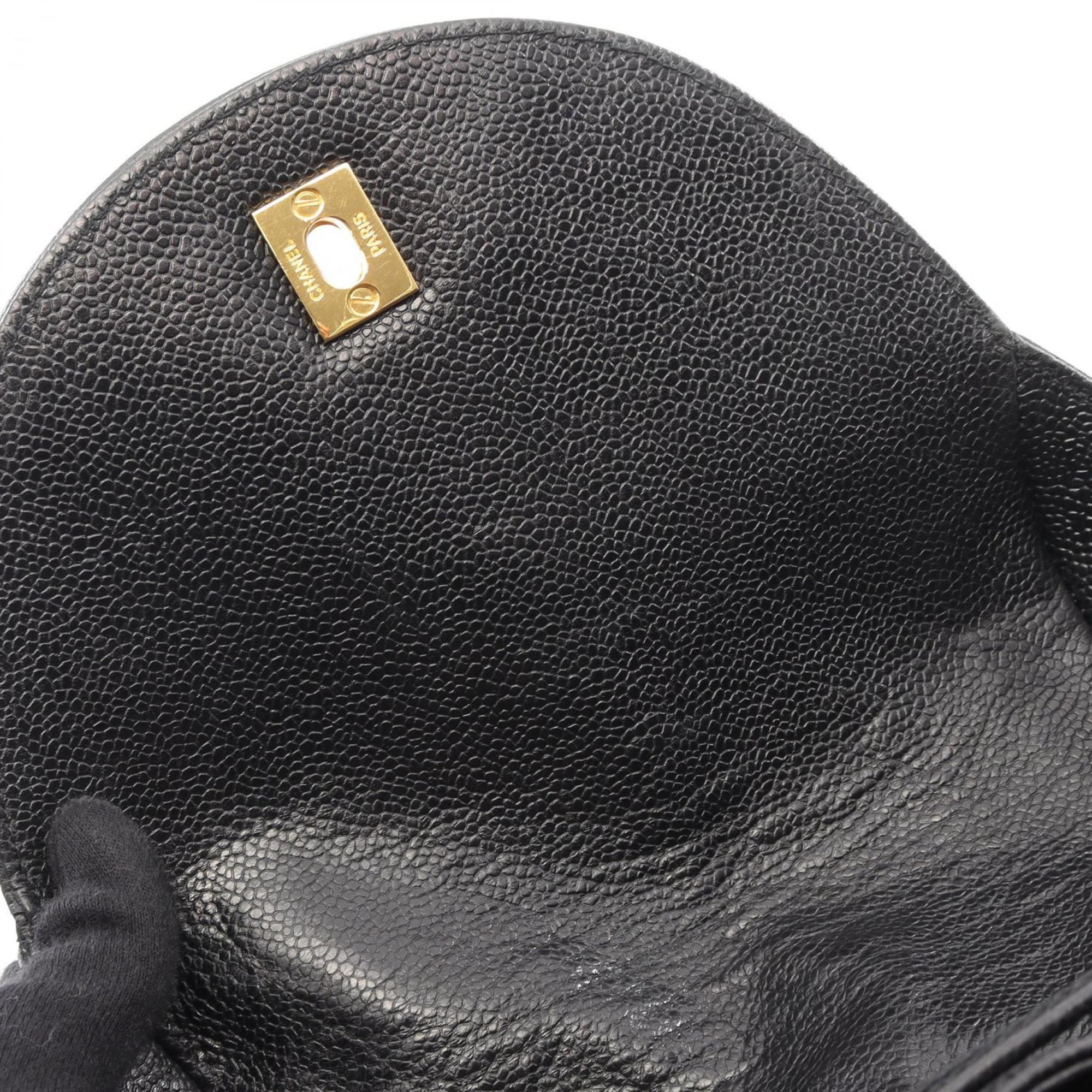 Chanel Black Grained Calfskin Backpack Handbag (Pre-Owned)