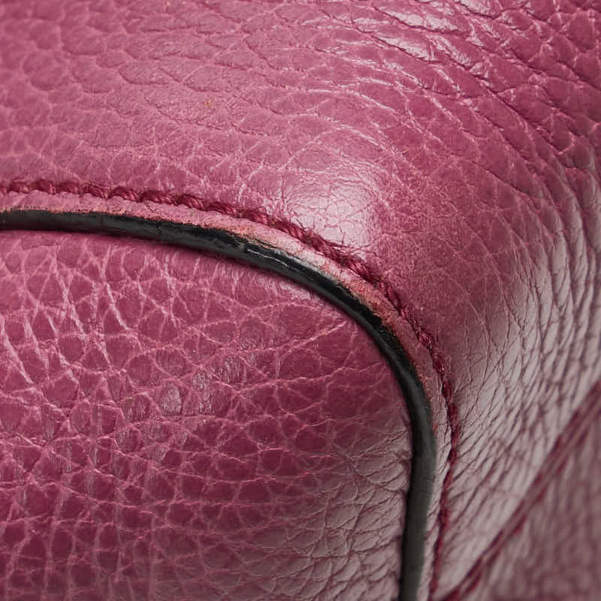 Gucci Purple Leather Handbag Shoulder Bag (Pre-Owned)