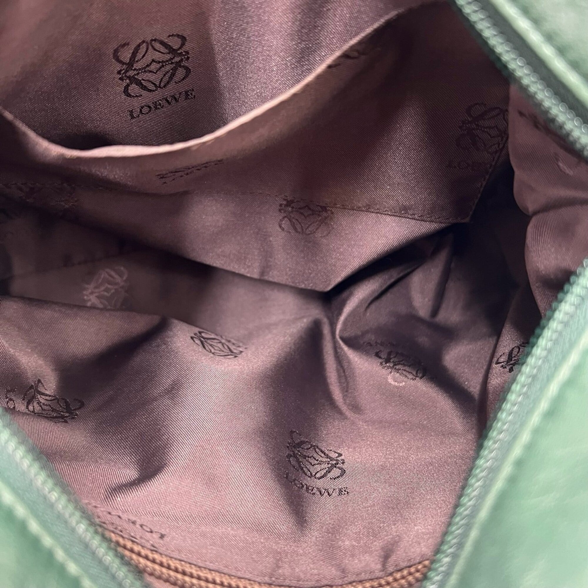 Loewe Green Leather Pochette Shoulder Bag (Pre-Owned)