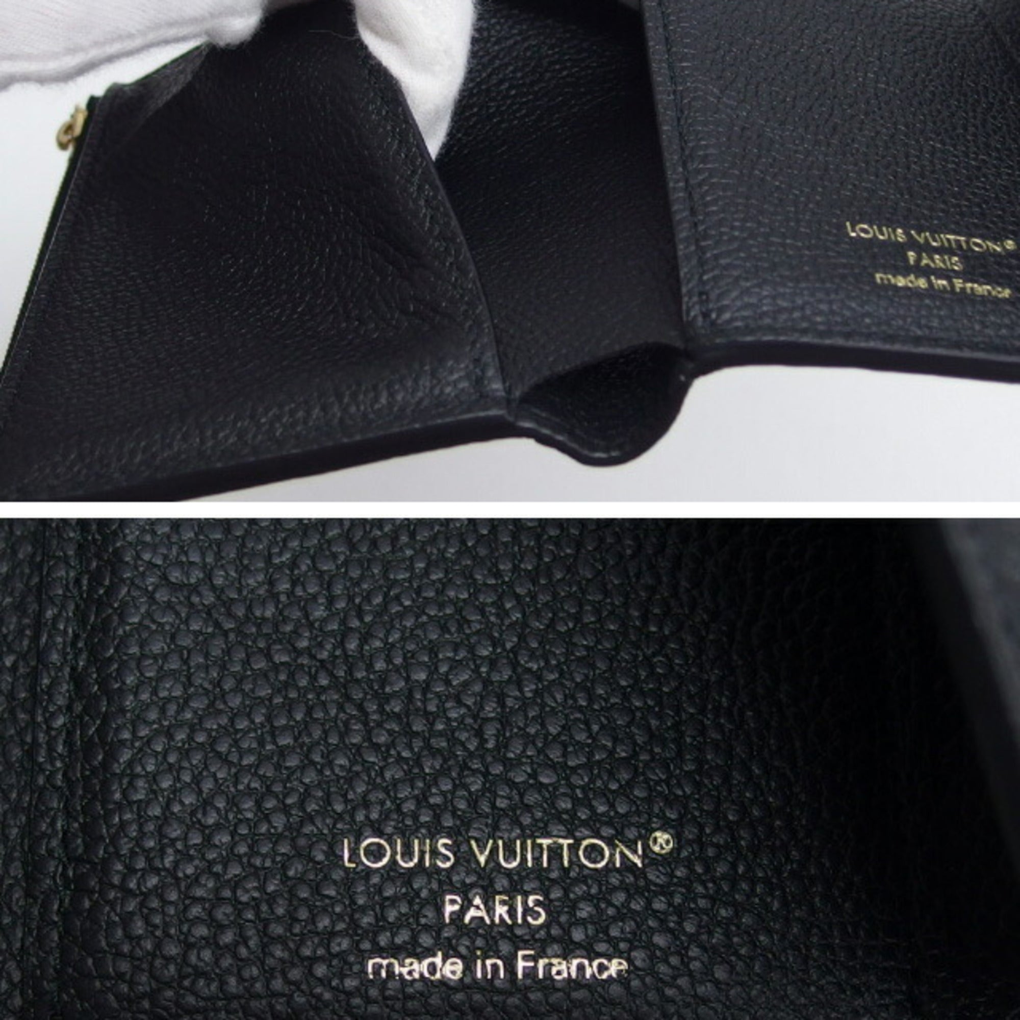 Louis Vuitton Black Noir Monogram Empreinte Leather Wallet (Tri-Fold) (Pre-Owned)