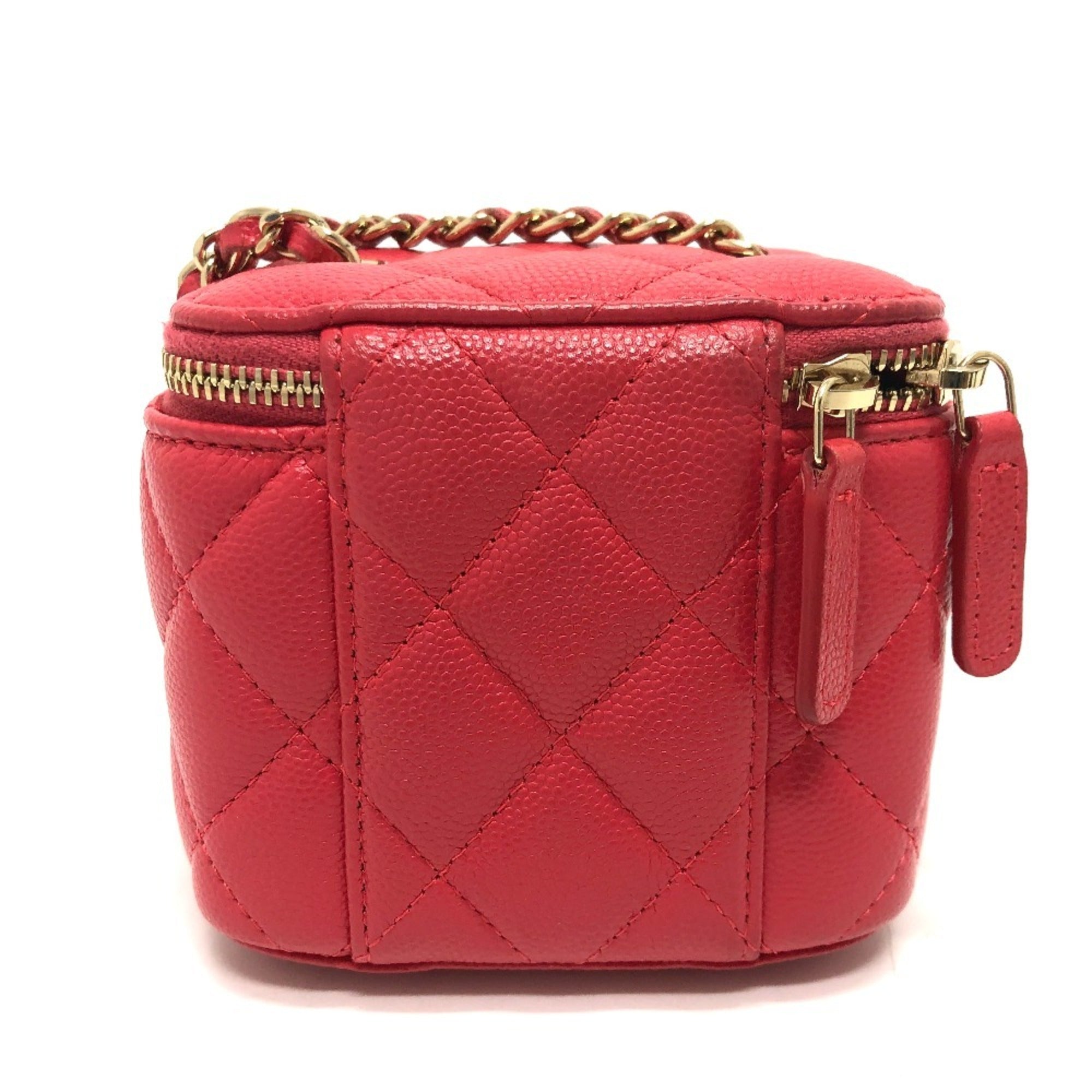 Chanel Pink Caviar Leather Shoulder Bag Vanity Bag (Pre-Owned)