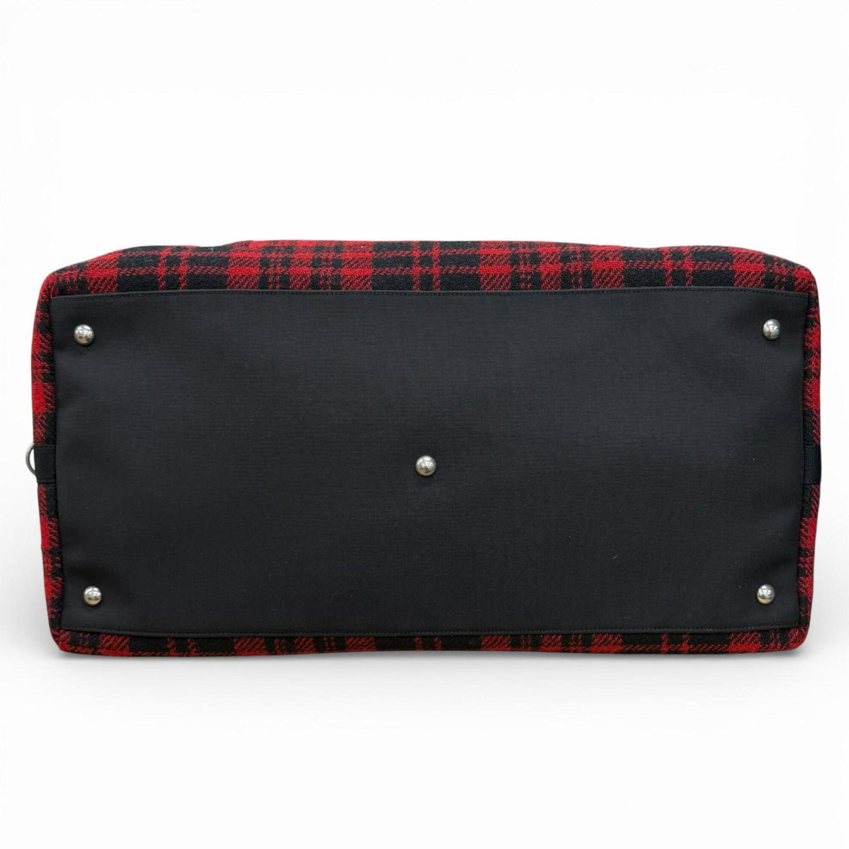 Yves Saint Laurent Black Red Color Wool Leather Boston Bag (Pre-Owned)