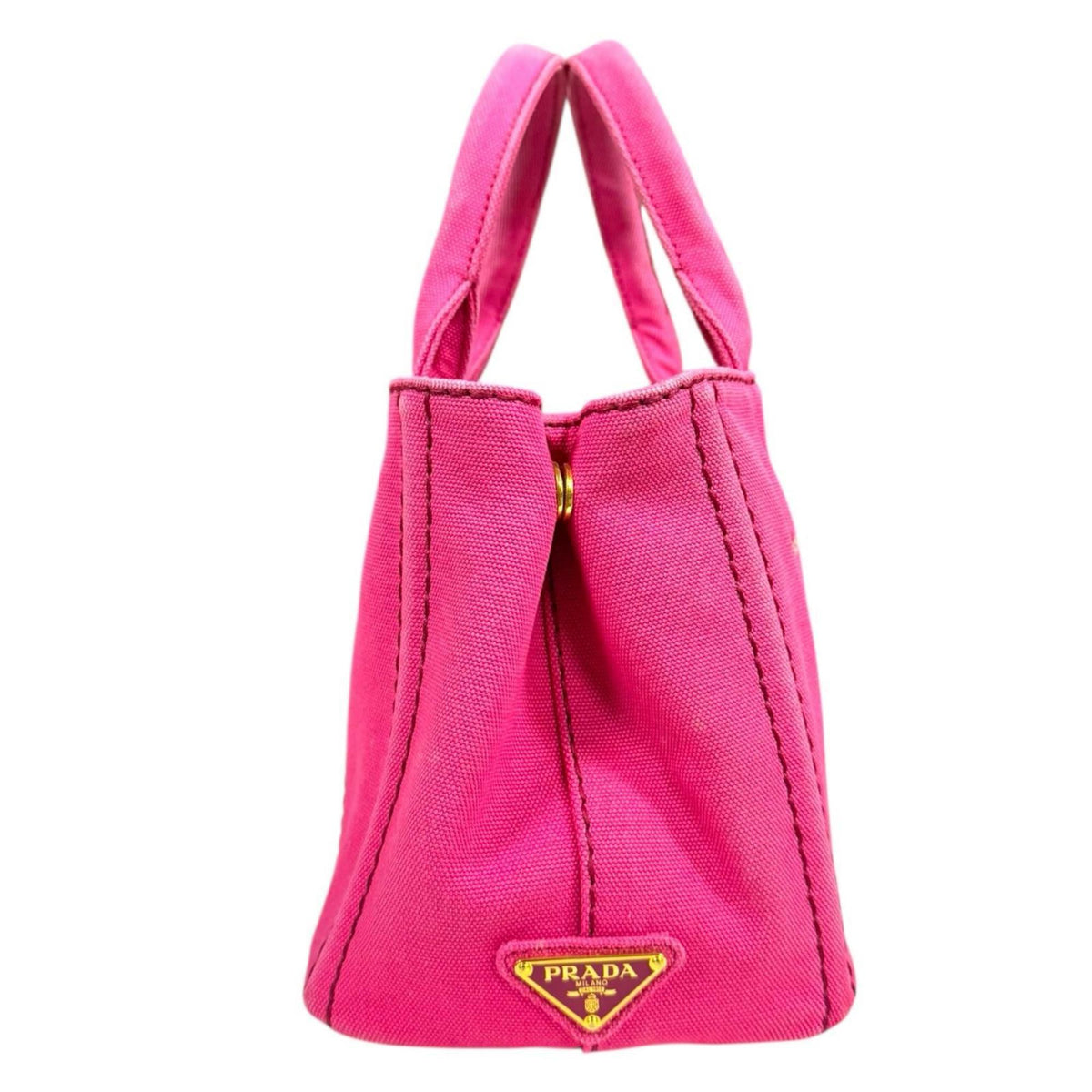 Prada Pink Canvas Shoulder Bag (Pre-Owned)