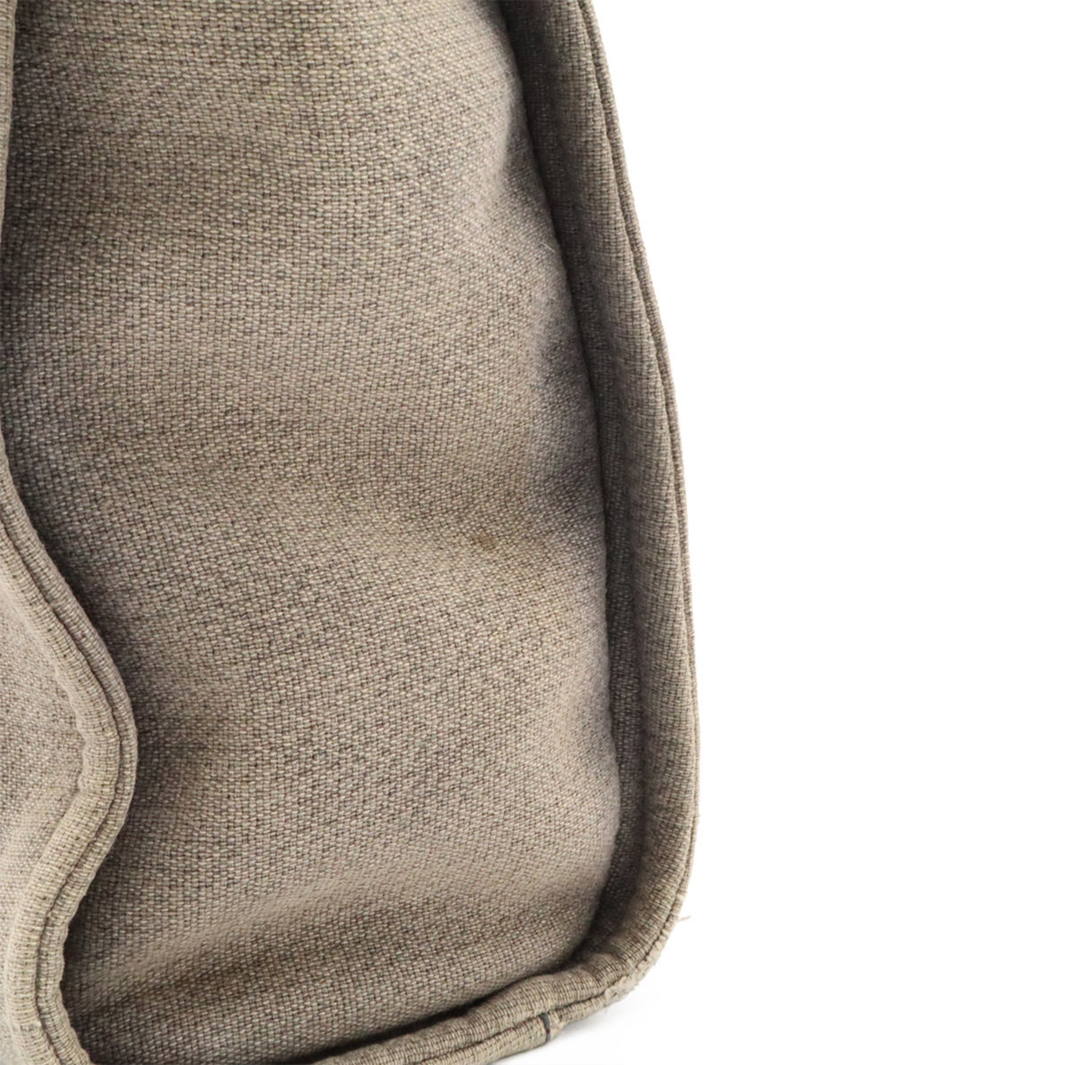 Chanel Black Gray Canvas Leather Shoulder Bag Tote Bag (Pre-Owned)