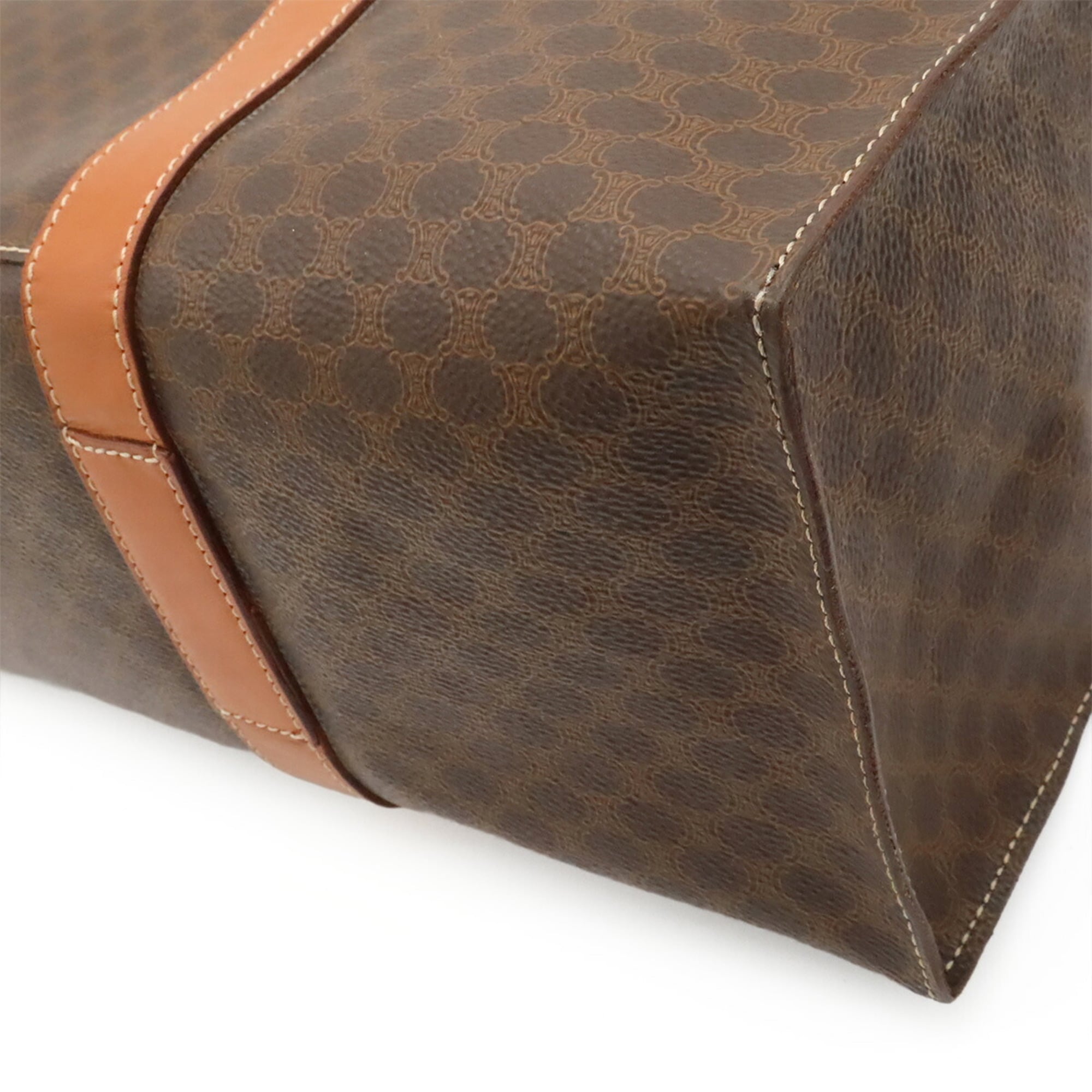 Celine Brown Dark Brown Pvc Leather Shoulder Bag Tote Bag (Pre-Owned)