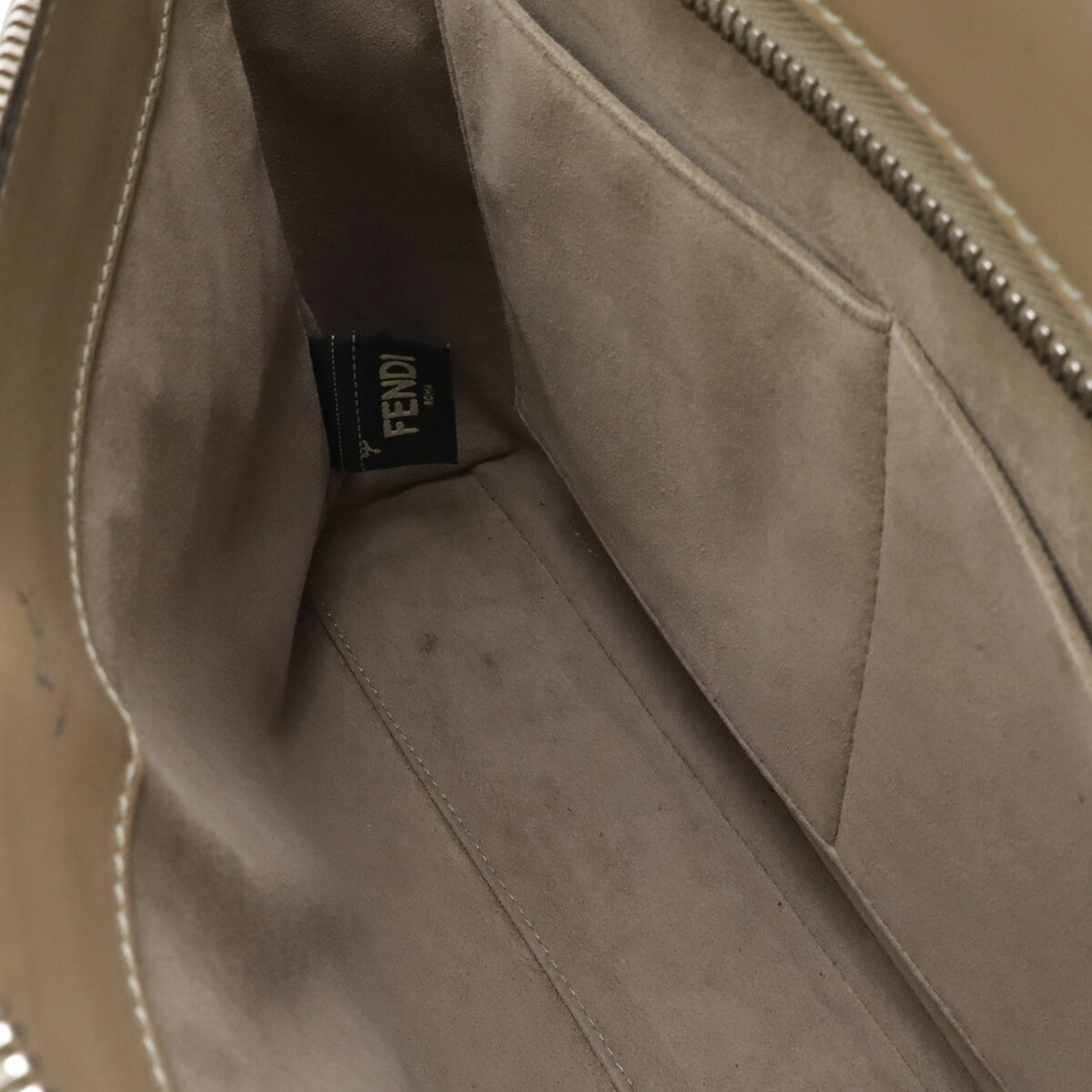 Fendi Grayish Leather Handbag Shoulder Bag (Pre-Owned)