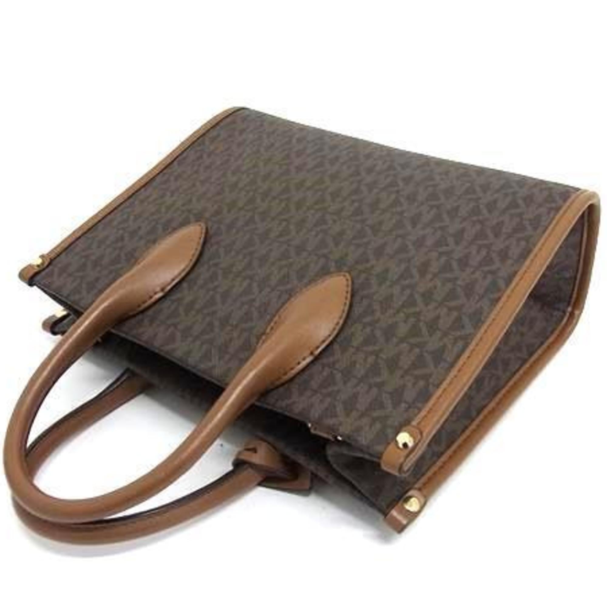 Michael Kors Brown Pvc Leather Handbag Shoulder Bag Tote Bag (Pre-Owned)