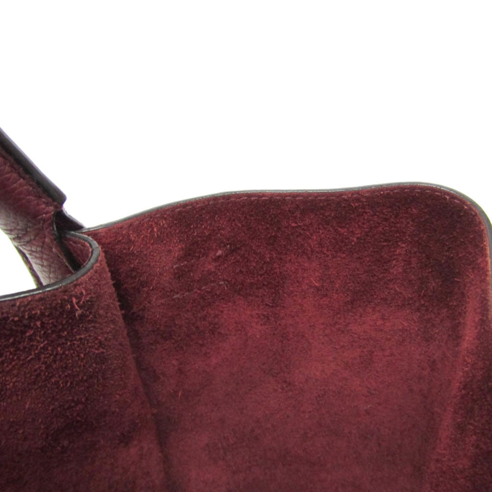 Celine Big Bag Smooth Leather Burgundy Leather Handbag (Pre-Owned)