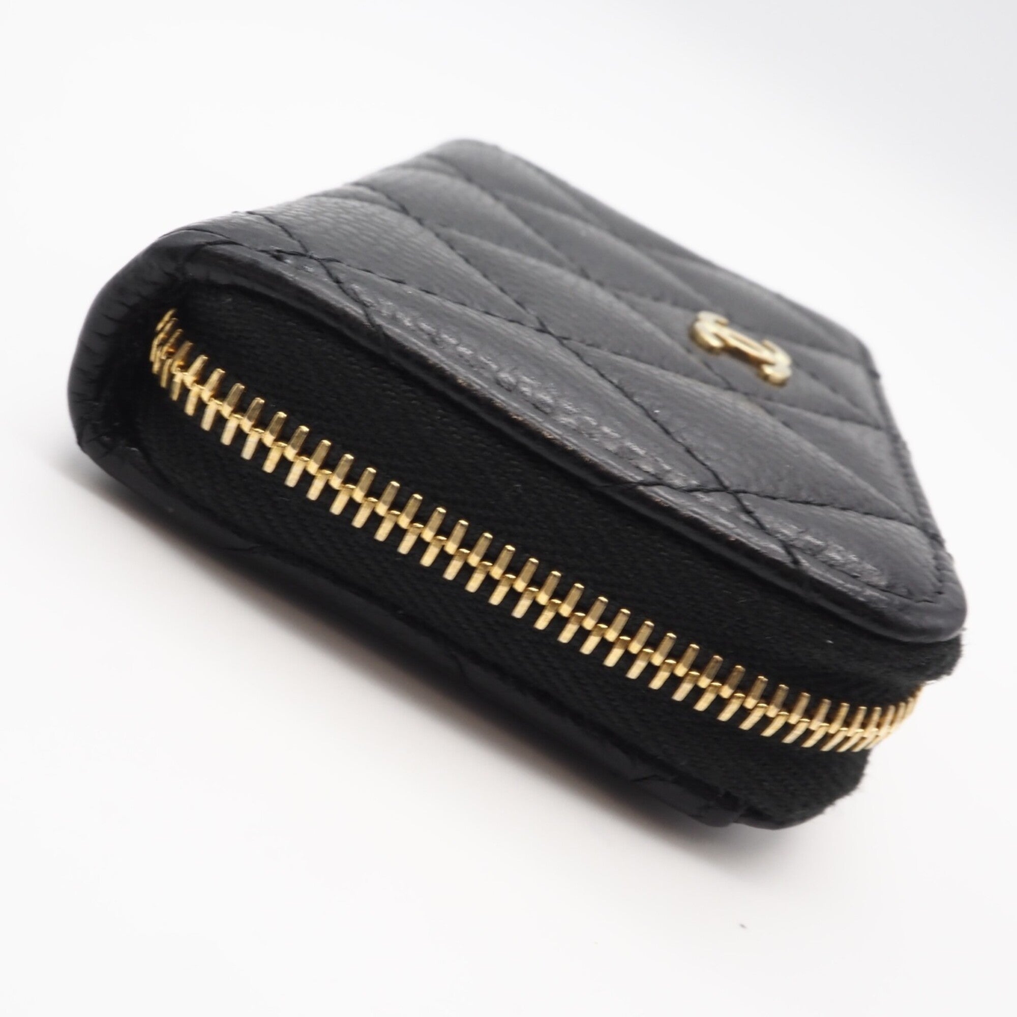 Chanel Black Grained Calfskin Coin Purse/Coin Case (Pre-Owned)