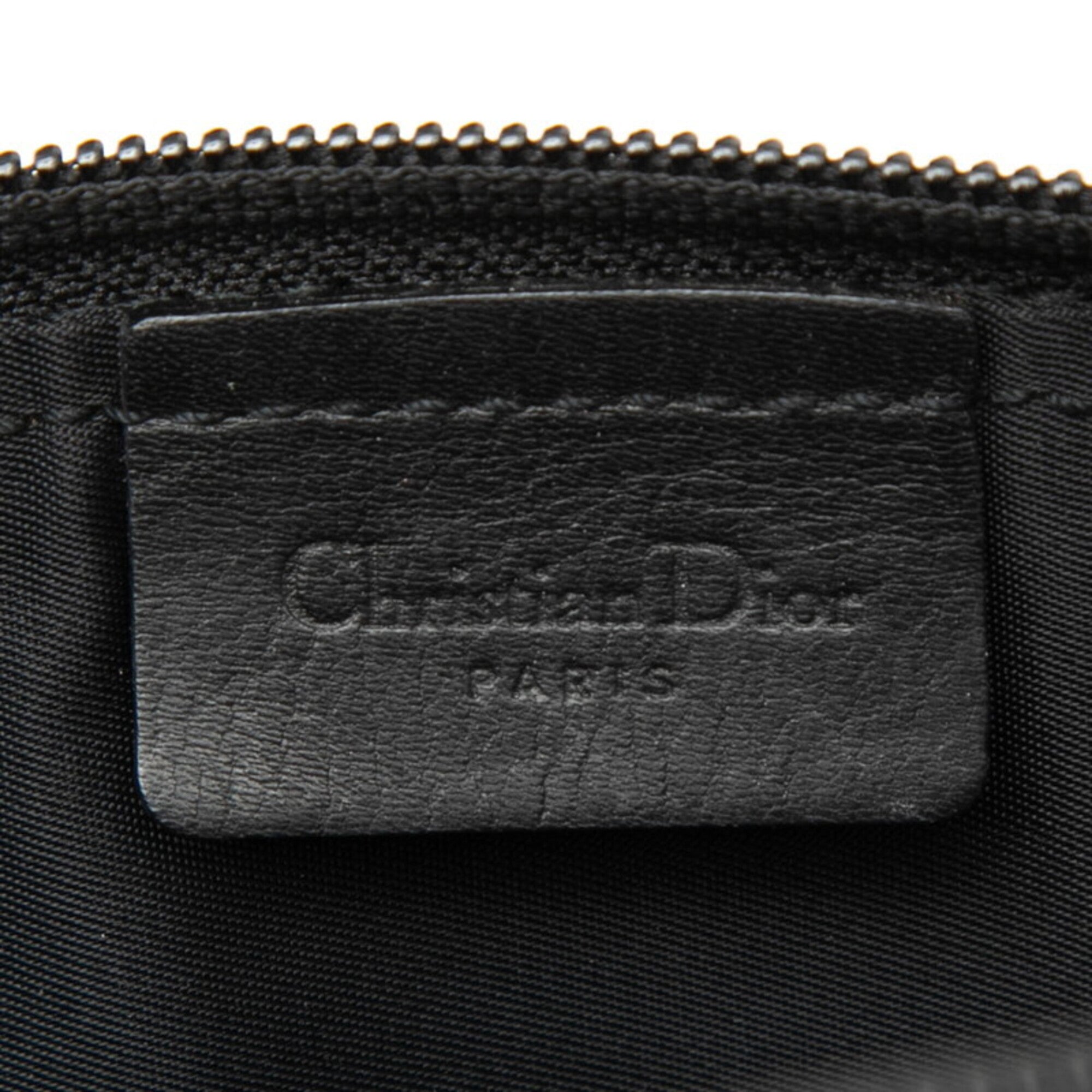 Christian Dior Black Leather Canvas Handbag (Pre-Owned)