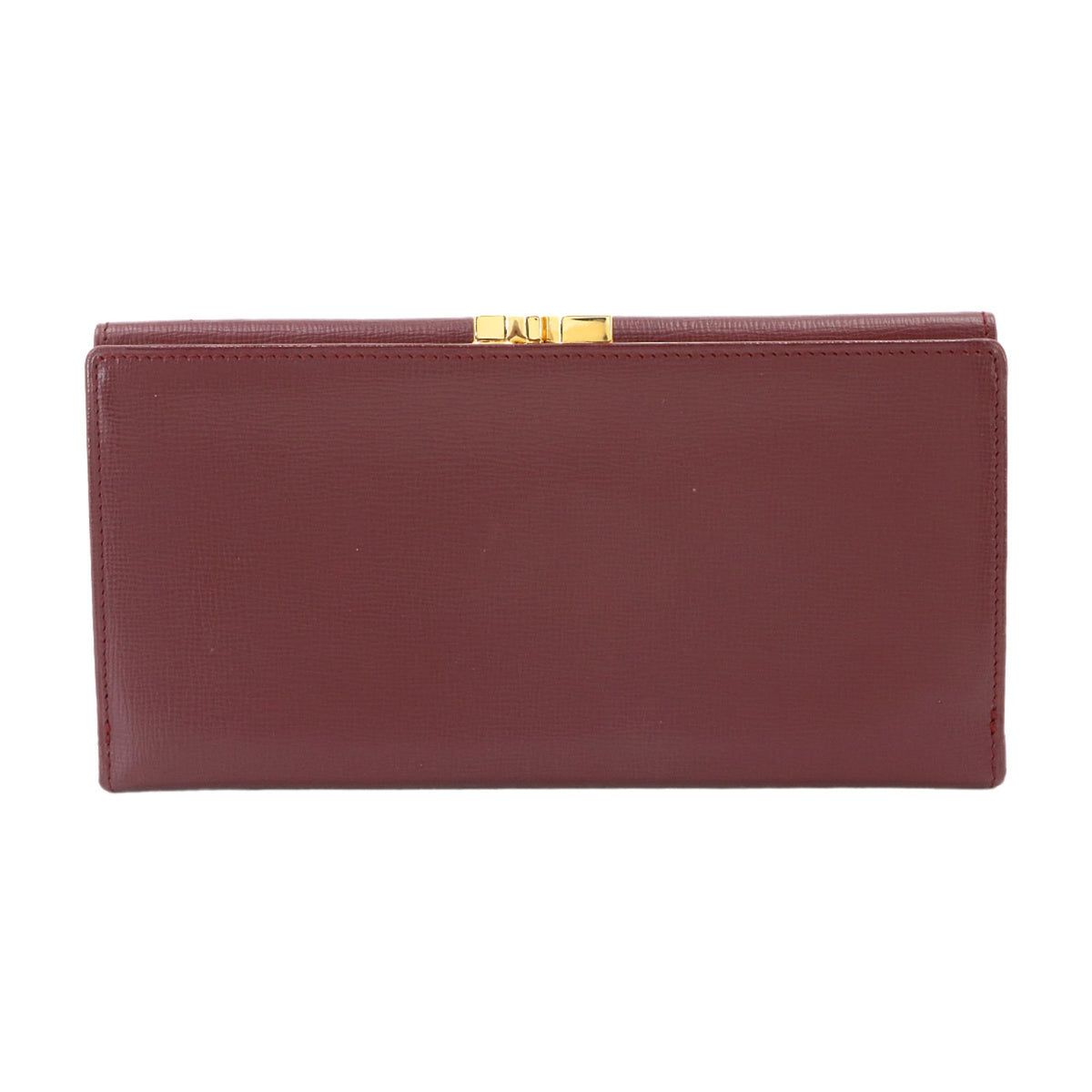 Cartier Bordeaux Leather Long Wallet (Tri-Fold) (Pre-Owned)