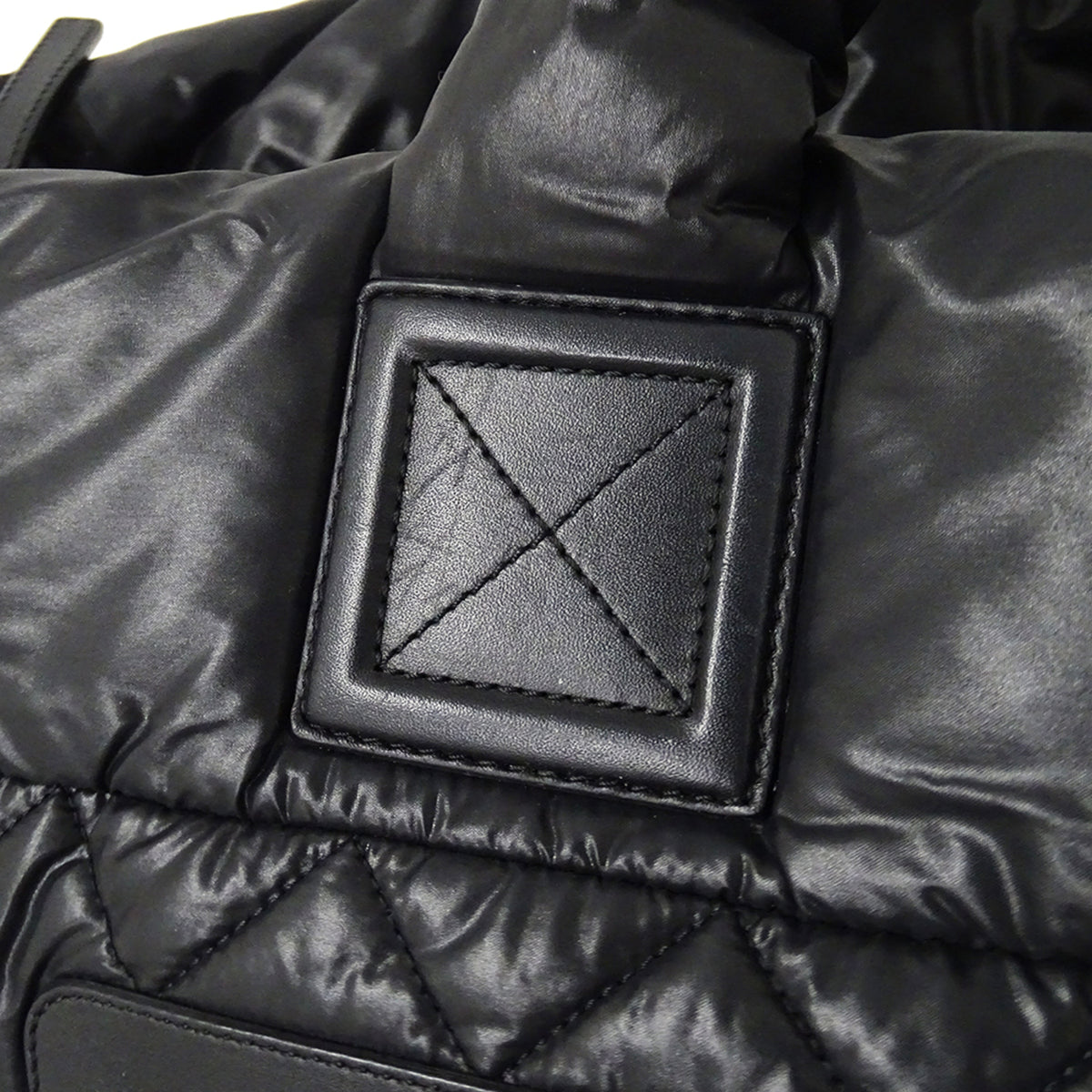 Chanel Black Nylon Handbag Tote Bag (Pre-Owned)