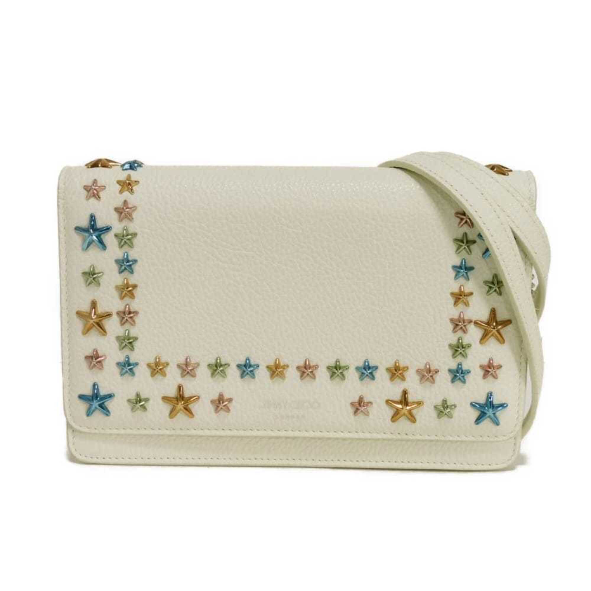Jimmy Choo Ivory White Leather Shoulder Bag (Pre-Owned)
