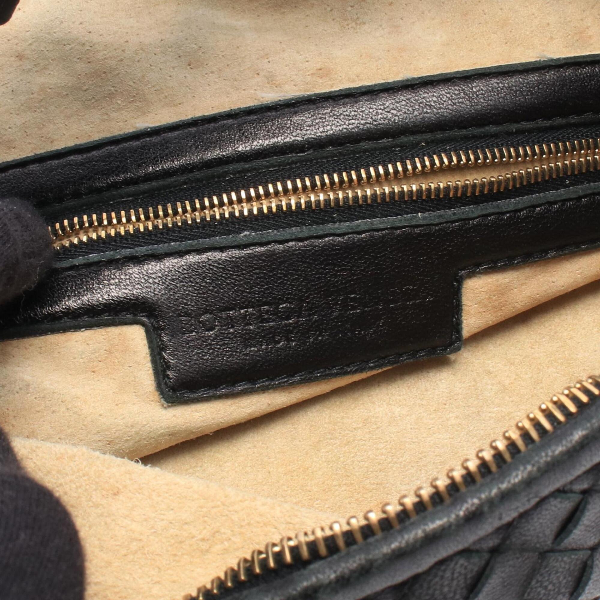 Bottega Veneta Black Intrecciato Handbag Shoulder Bag (Pre-Owned)
