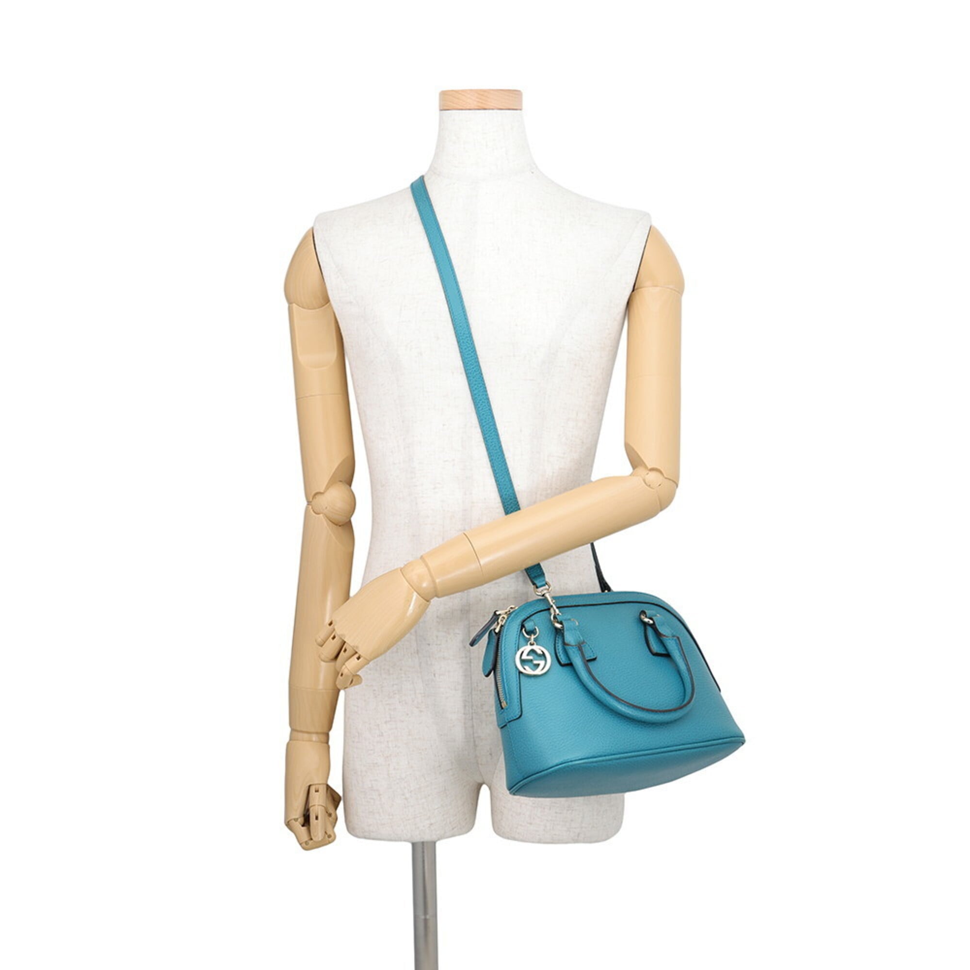 Gucci Turquoise Leather Handbag Shoulder Bag (Pre-Owned)