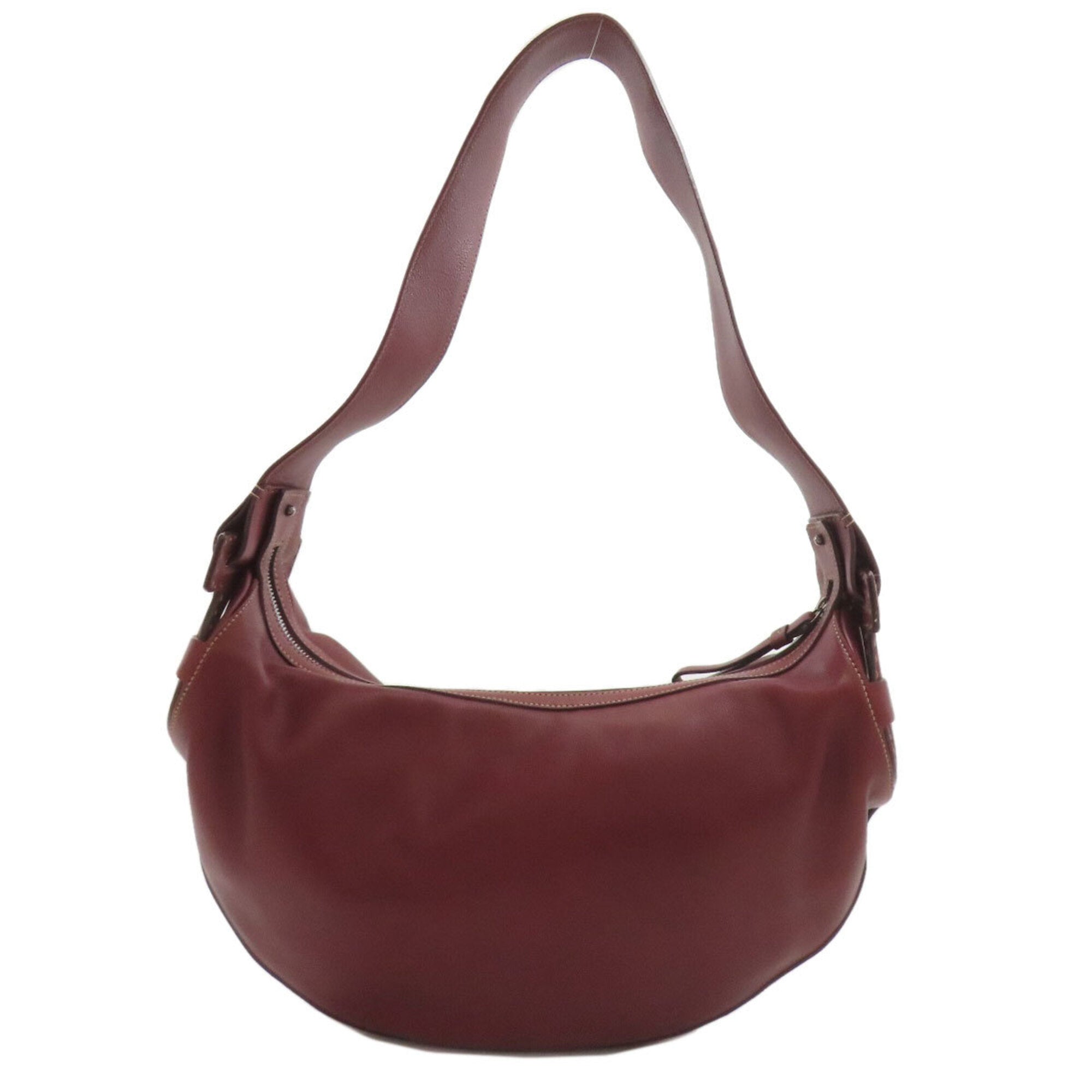 Salvatore Ferragamo Bordeaux Leather Shoulder Bag (Pre-Owned)