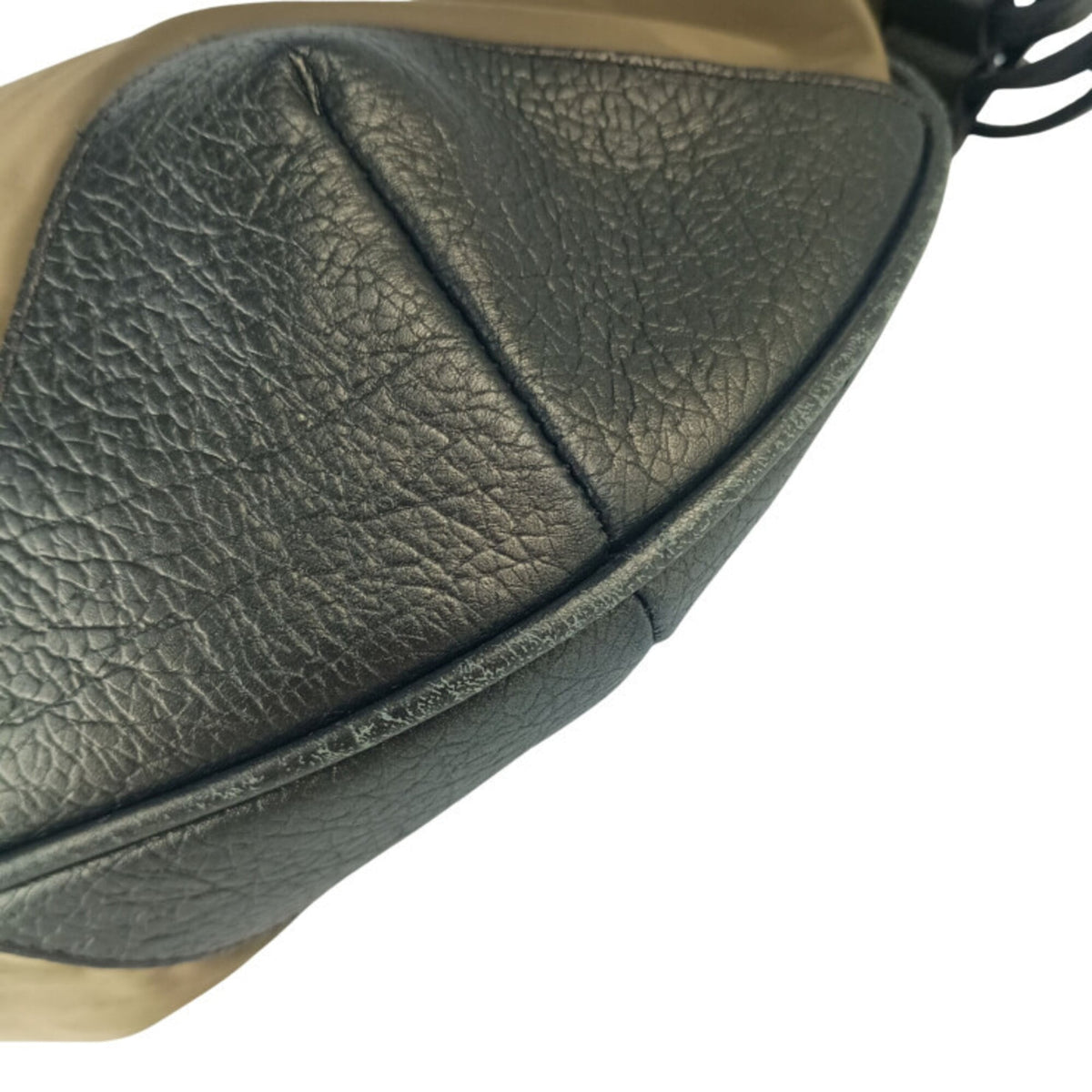 Burberry Bronze Nylon Leather Handbag Shoulder Bag (Pre-Owned)