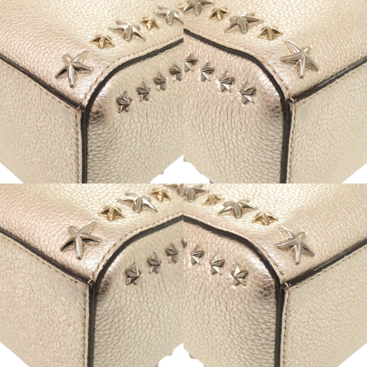 Jimmy Choo Champagne Gold Leather Handbag Shoulder Bag Tote Bag (Pre-Owned)