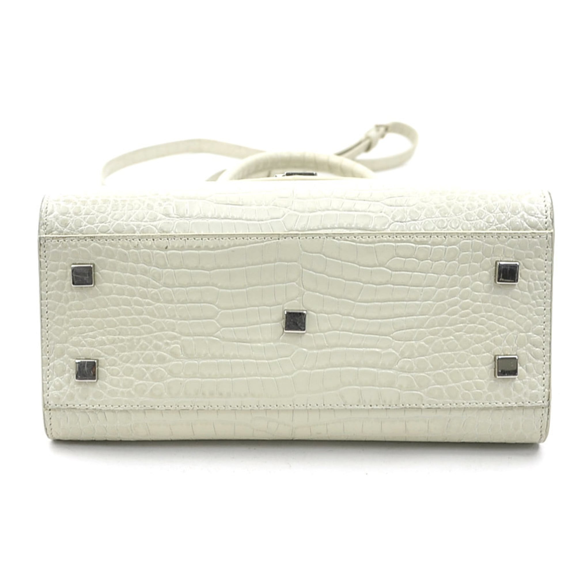 Saint Laurent Ivory Leather Handbag Pouch Shoulder Bag (Pre-Owned)