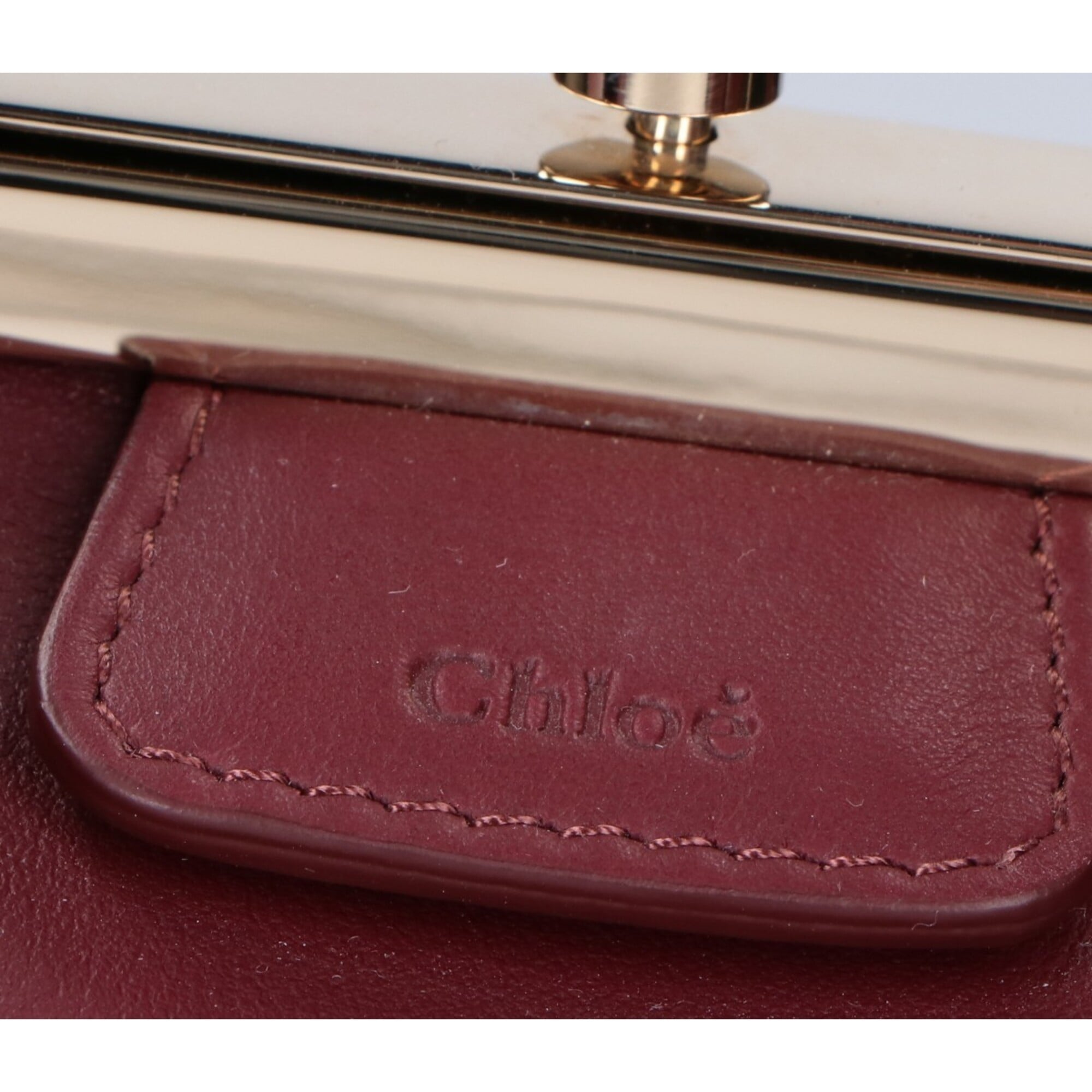 Chloé Burgundy Leather Handbag Shoulder Bag (Pre-Owned)