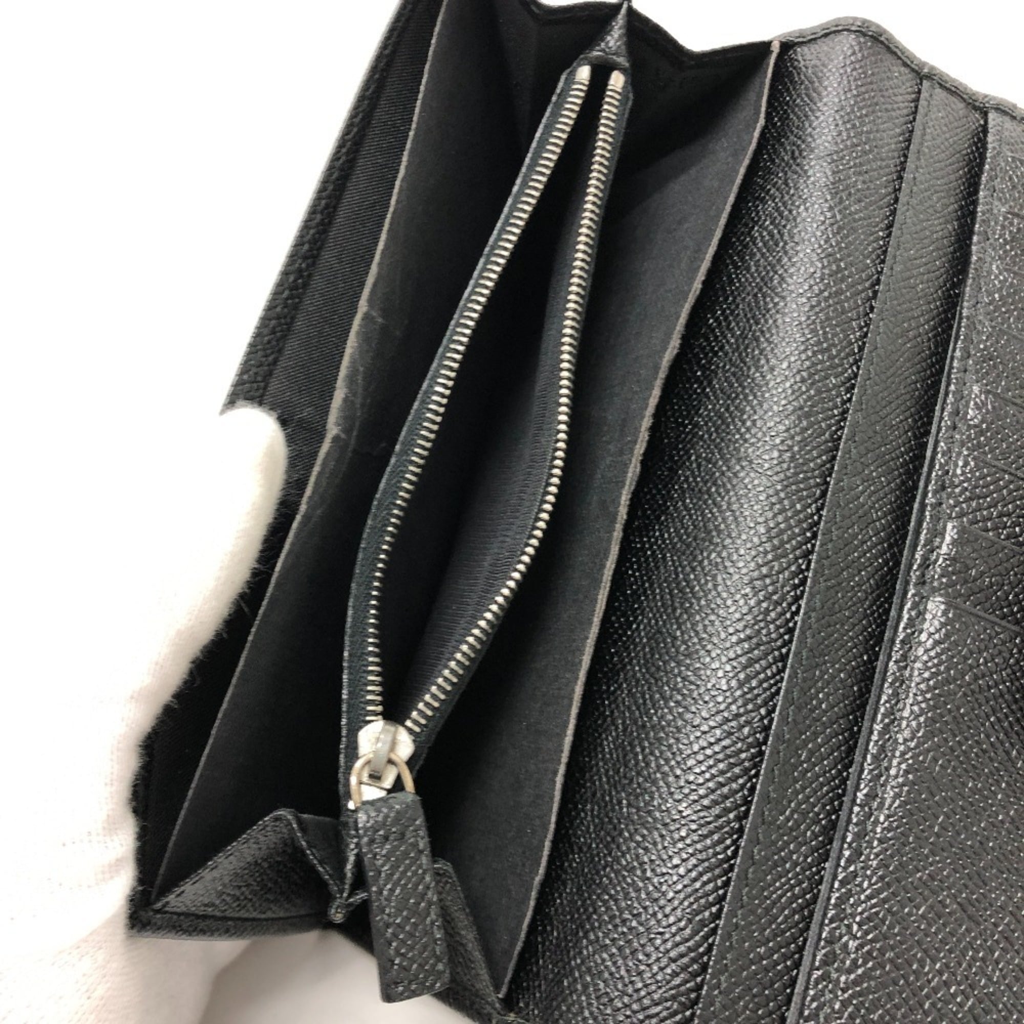 Bvlgari Black Leather Long Wallet (Bi-Fold) (Pre-Owned)