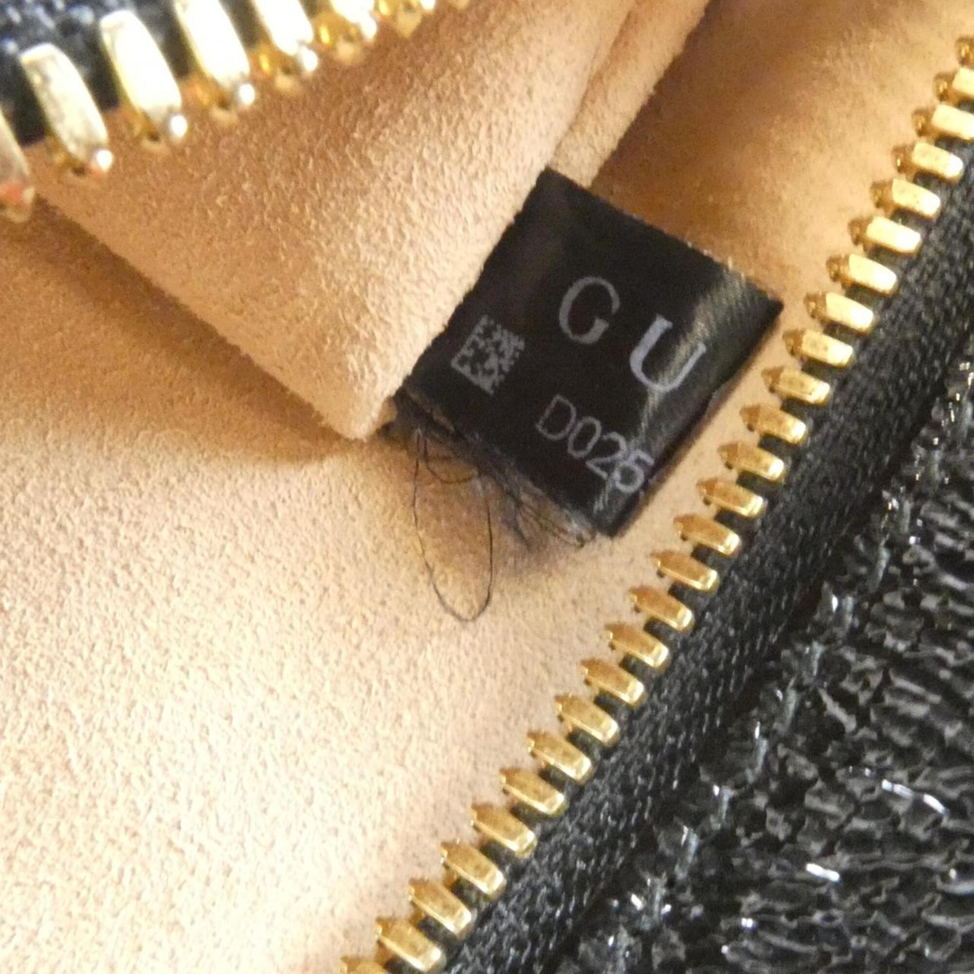 Gucci Black Red Color Suede Leather Handbag (Pre-Owned)