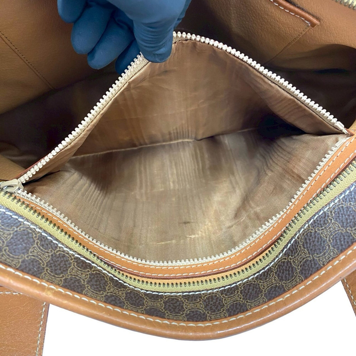 Celine Brown Leather Pvc Handbag Tote Bag (Pre-Owned)