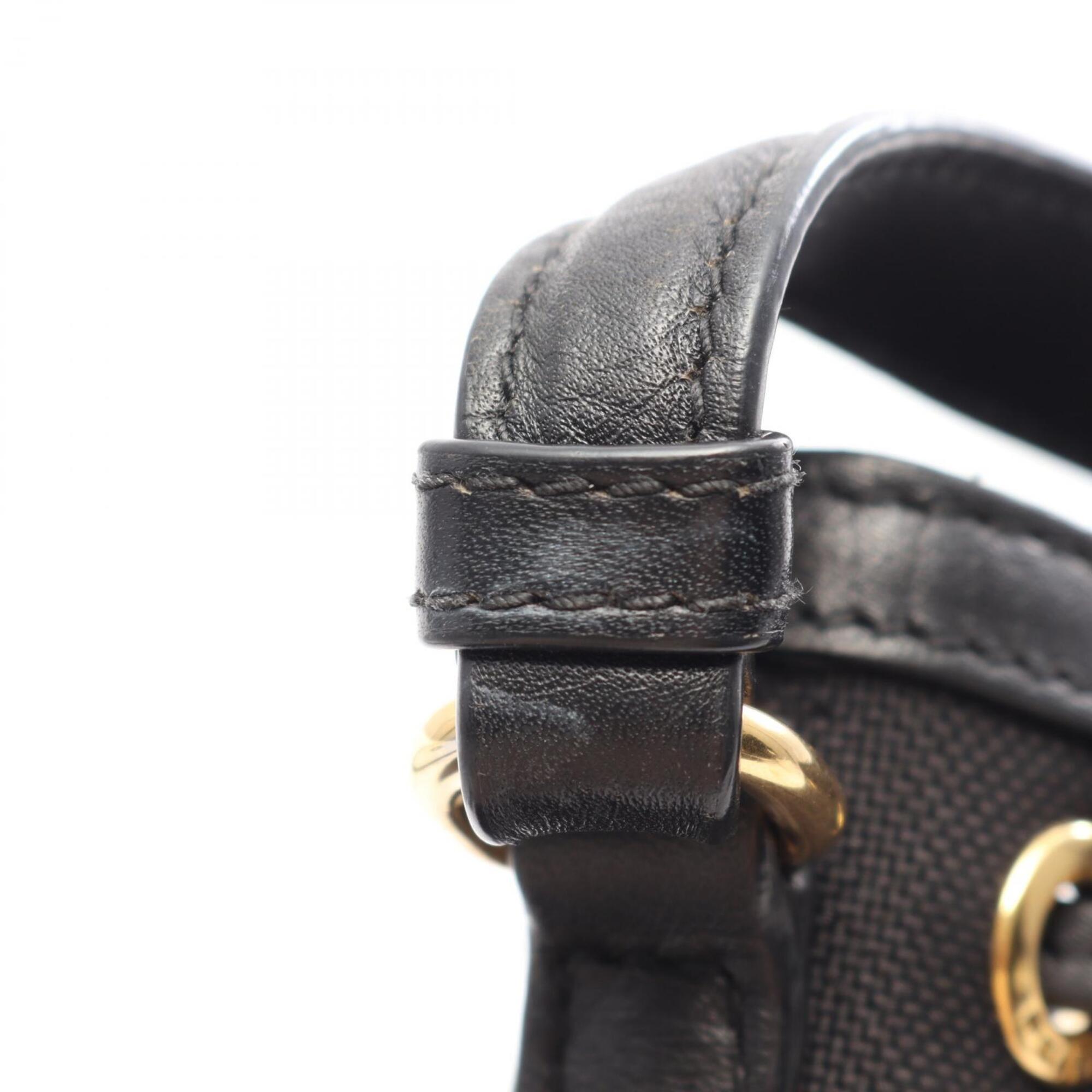 Prada Black Canvas Leather Handbag (Pre-Owned)