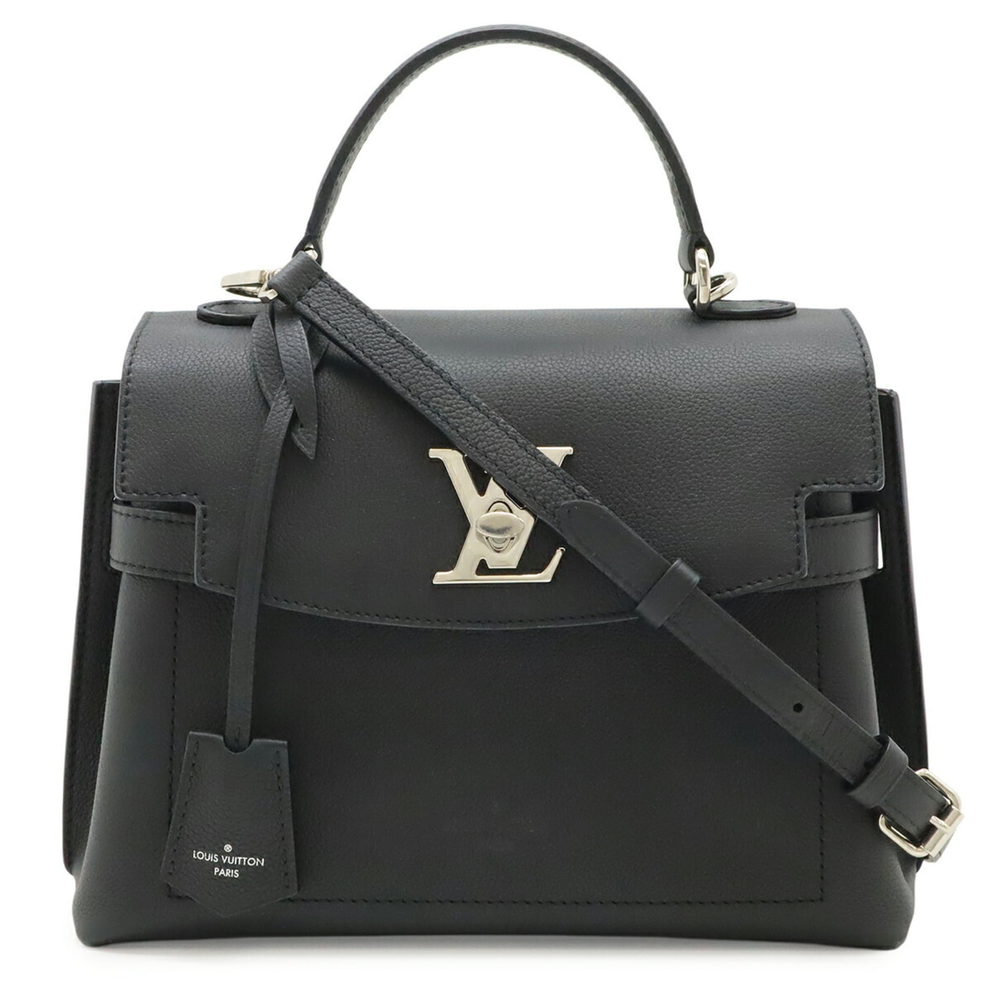 Louis Vuitton Black Noir White Leather Handbag Shoulder Bag (Pre-Owned)