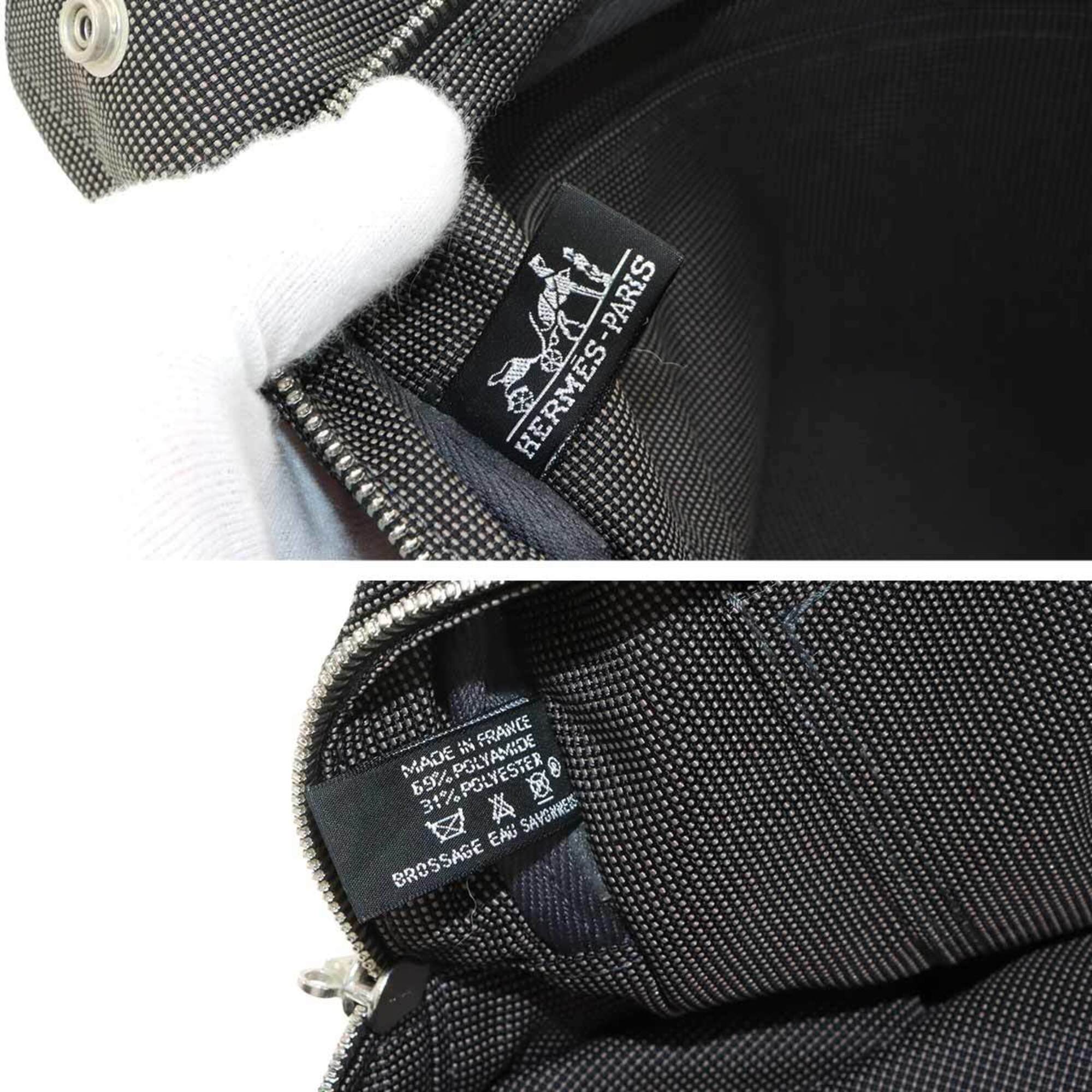Hermes Gray Canvas Handbag Tote Bag (Pre-Owned)