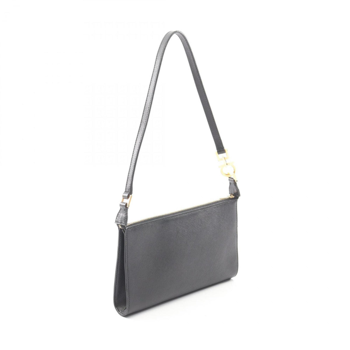 Salvatore Ferragamo Black Leather Handbag Shoulder Bag (Pre-Owned)