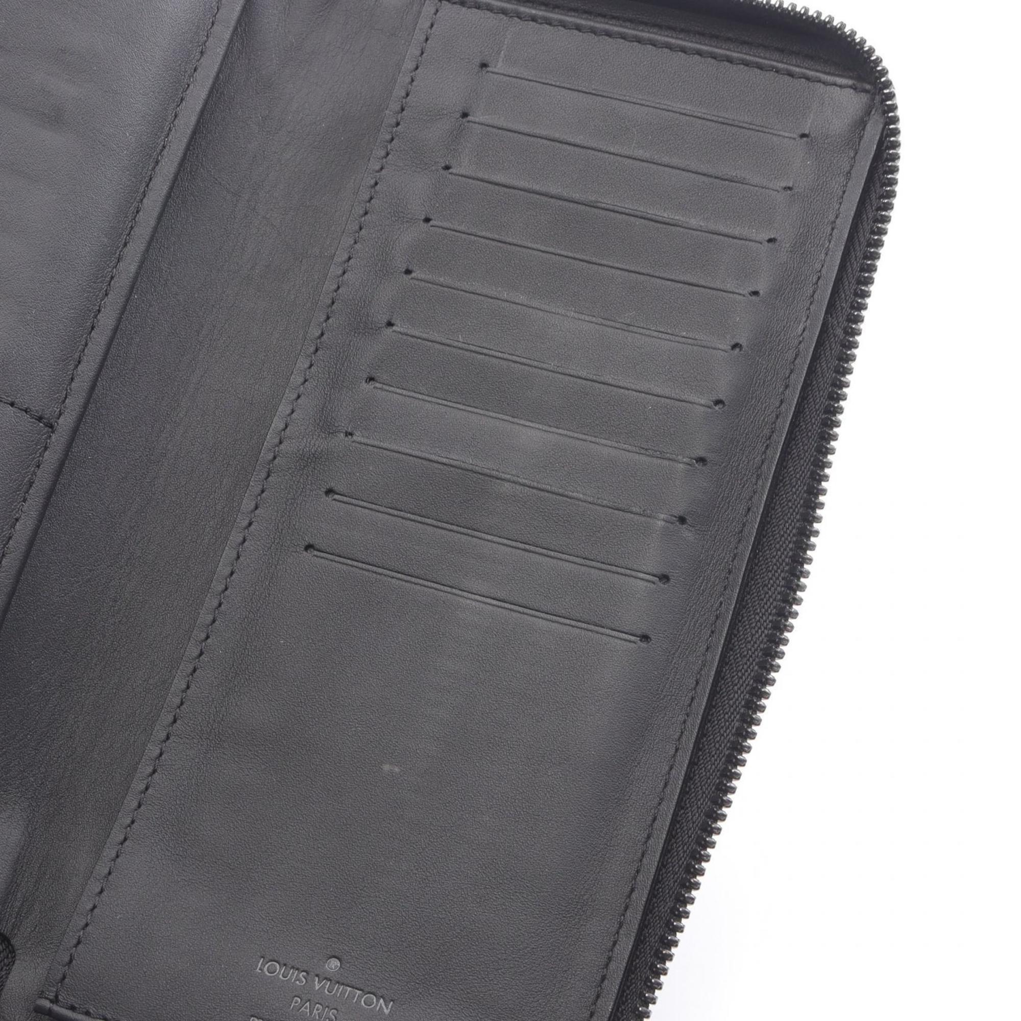 Louis Vuitton Black Noir Leather Long Wallet (Bi-Fold) (Pre-Owned)