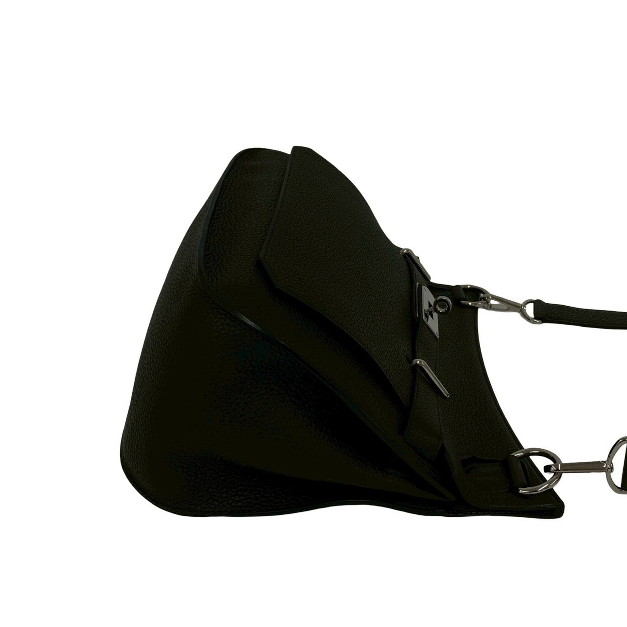Hermes Black Taurillon Clemence Leather Shoulder Bag (Pre-Owned)