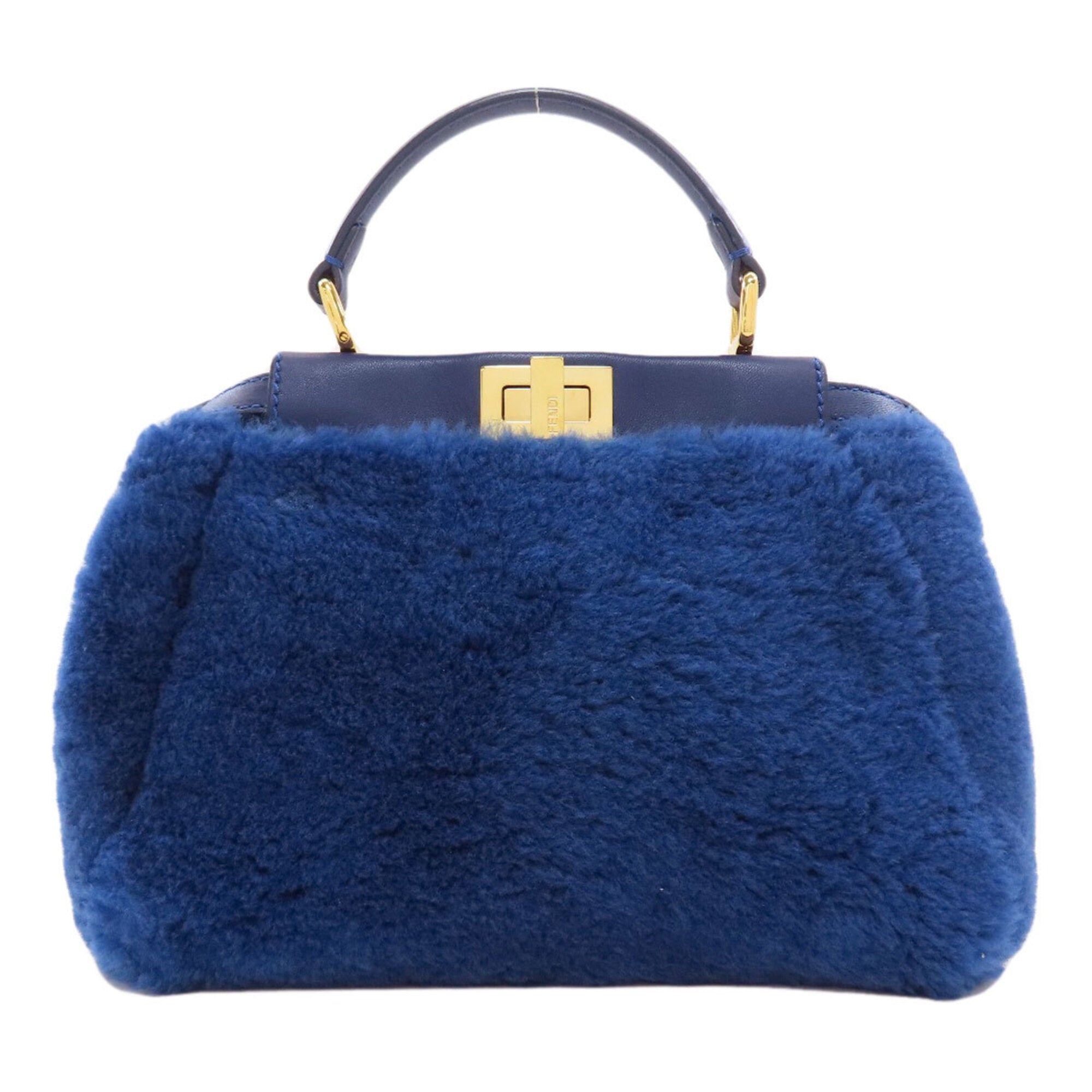 Fendi Blue Fur Handbag (Pre-Owned)