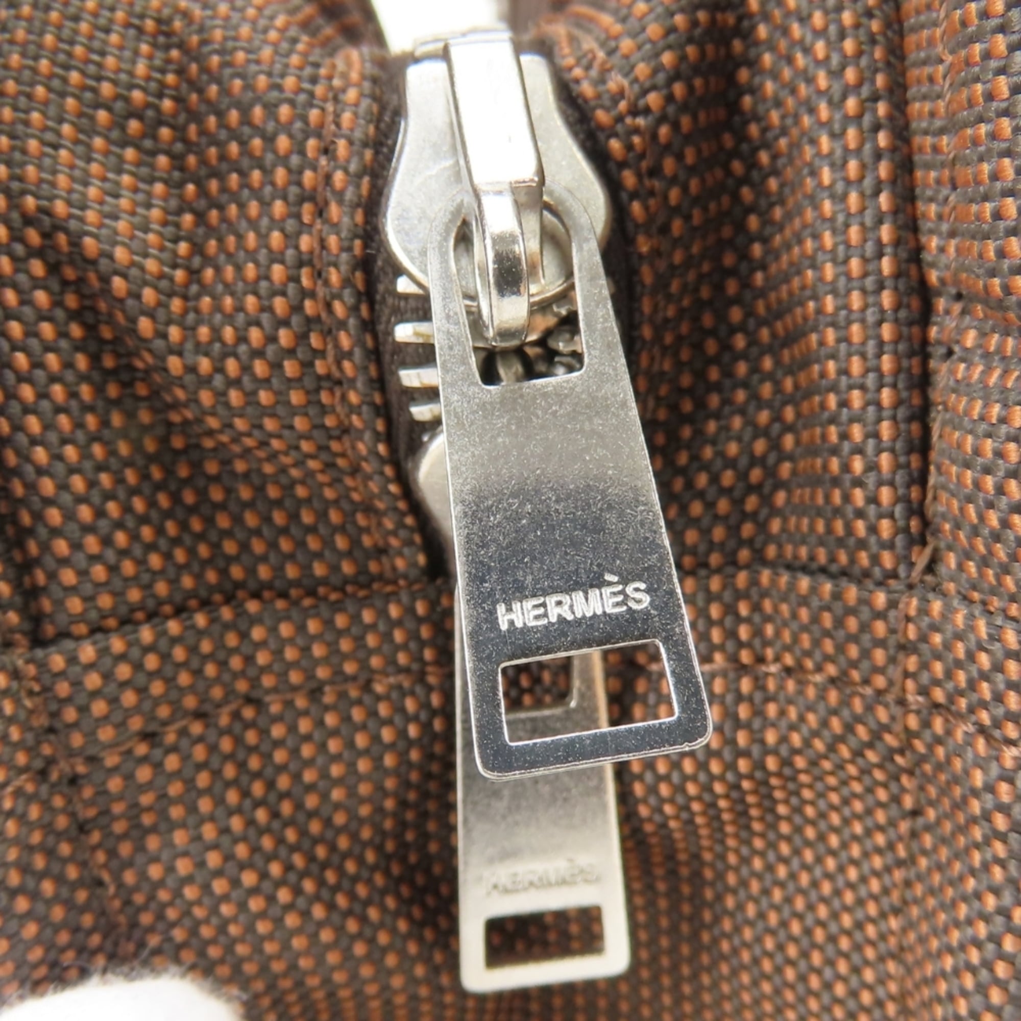 Hermes Brown Polyester Tote Bag (Pre-Owned)