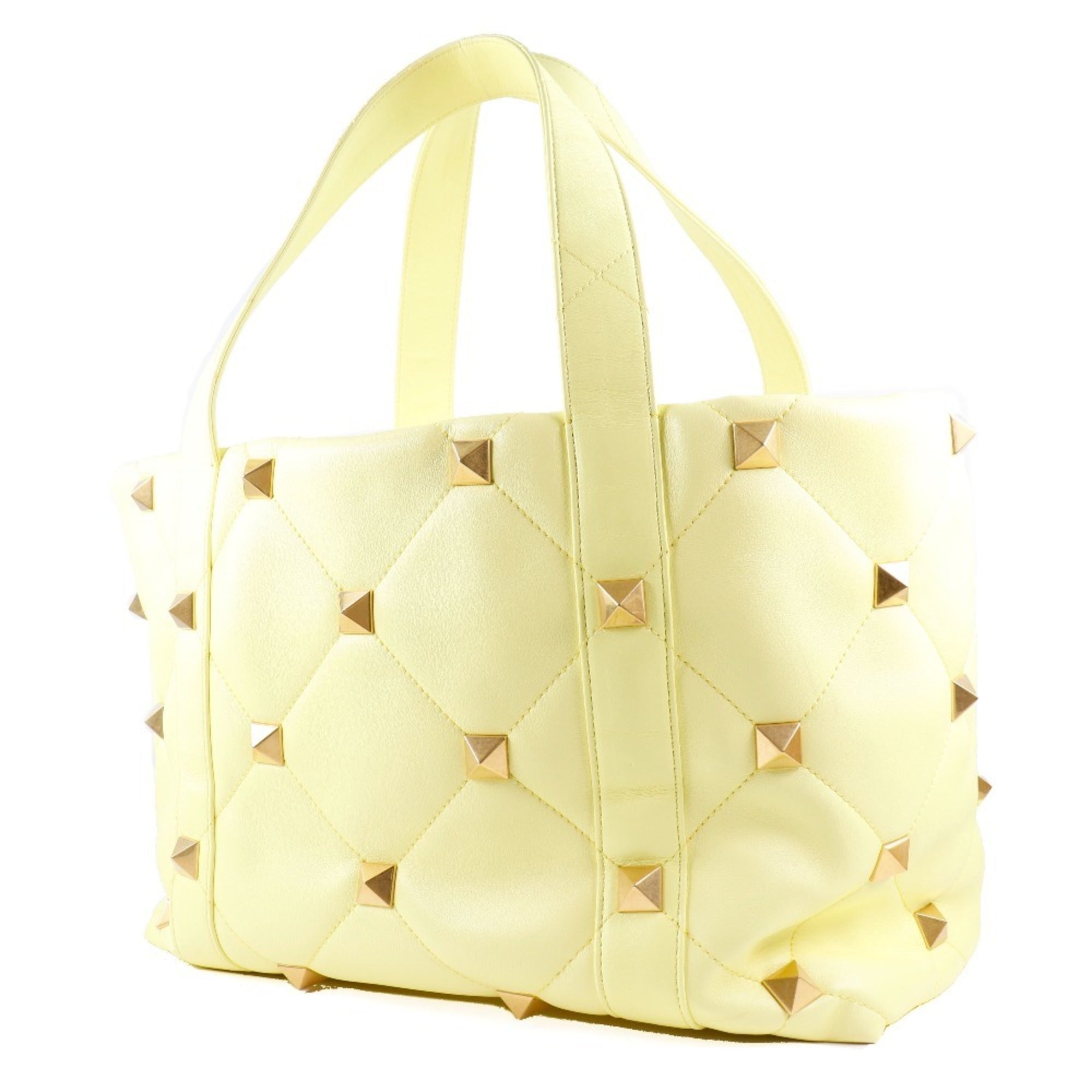 Valentino Gold Yellow Leather Tote Bag (Pre-Owned)