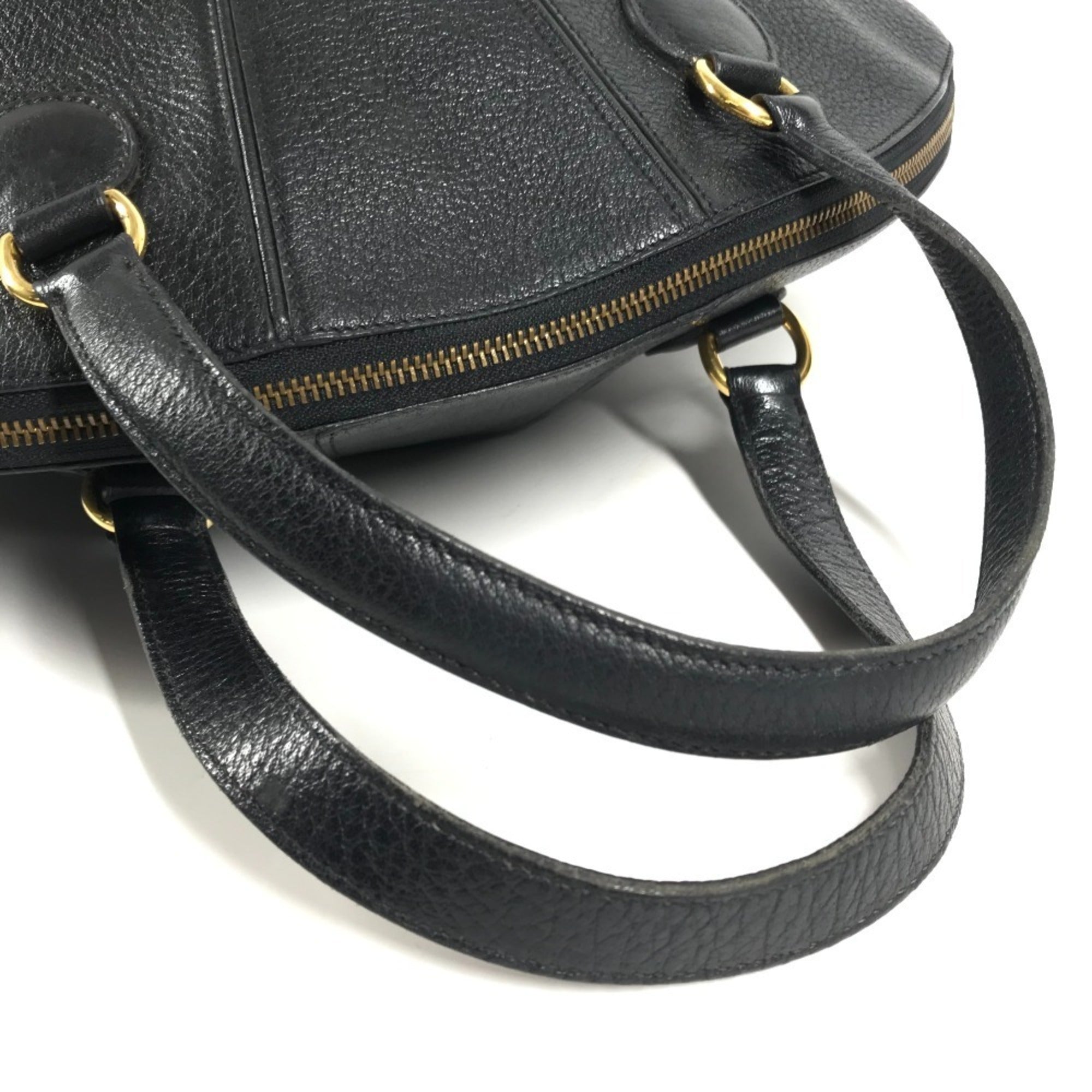 Hermes Black Leather Handbag Tote Bag (Pre-Owned)