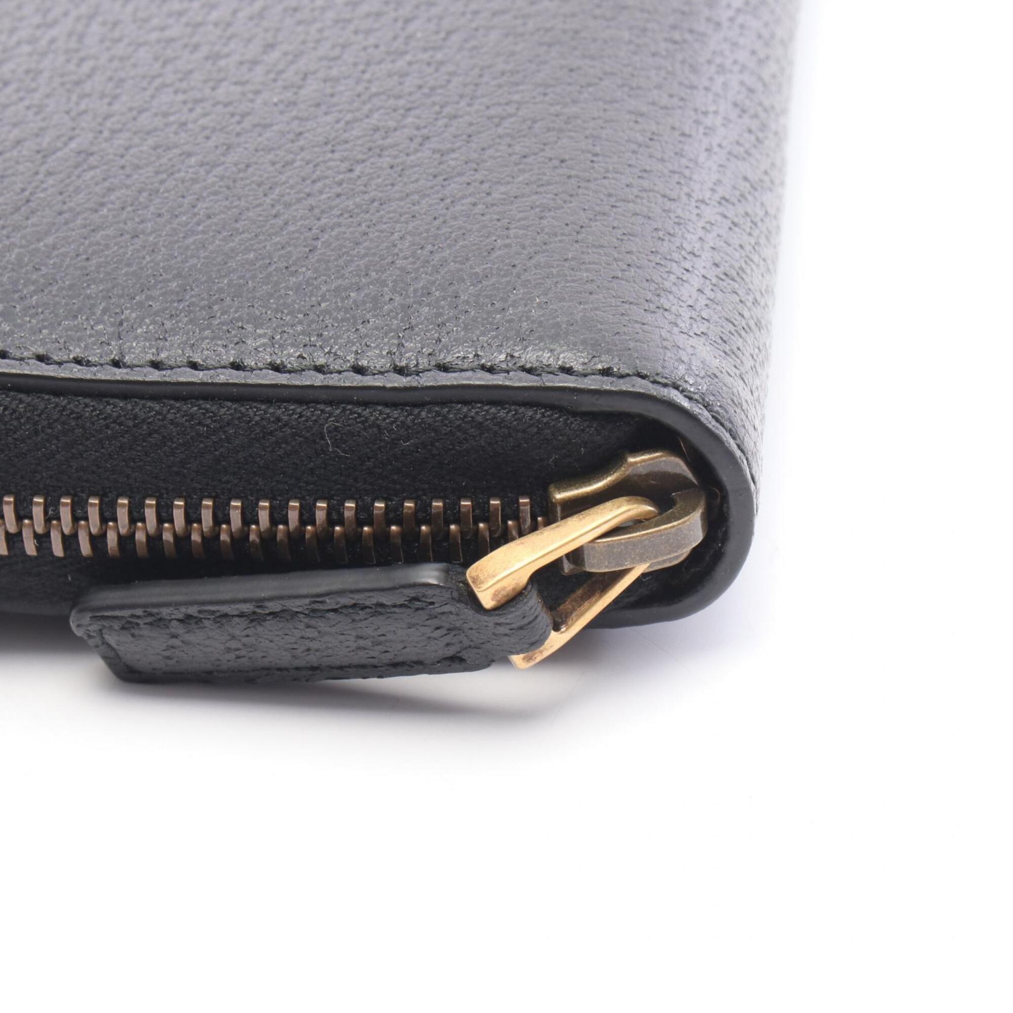 Gucci Black Leather Long Wallet (Bi-Fold) (Pre-Owned)