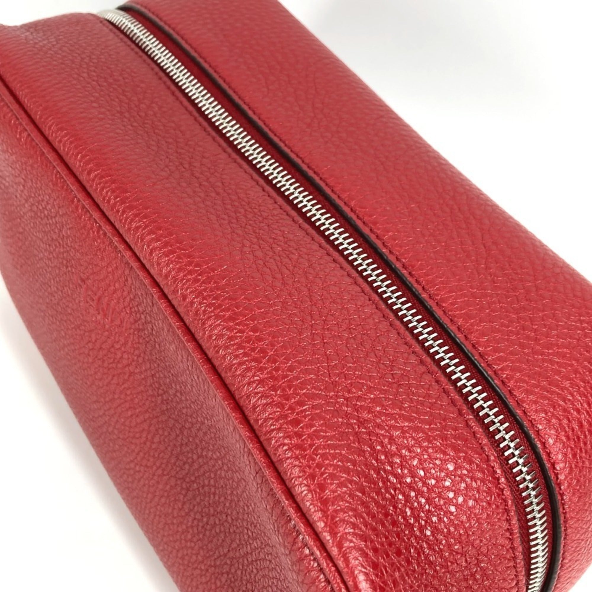 Fendi Red Color Leather Clutch Bag (Pre-Owned)
