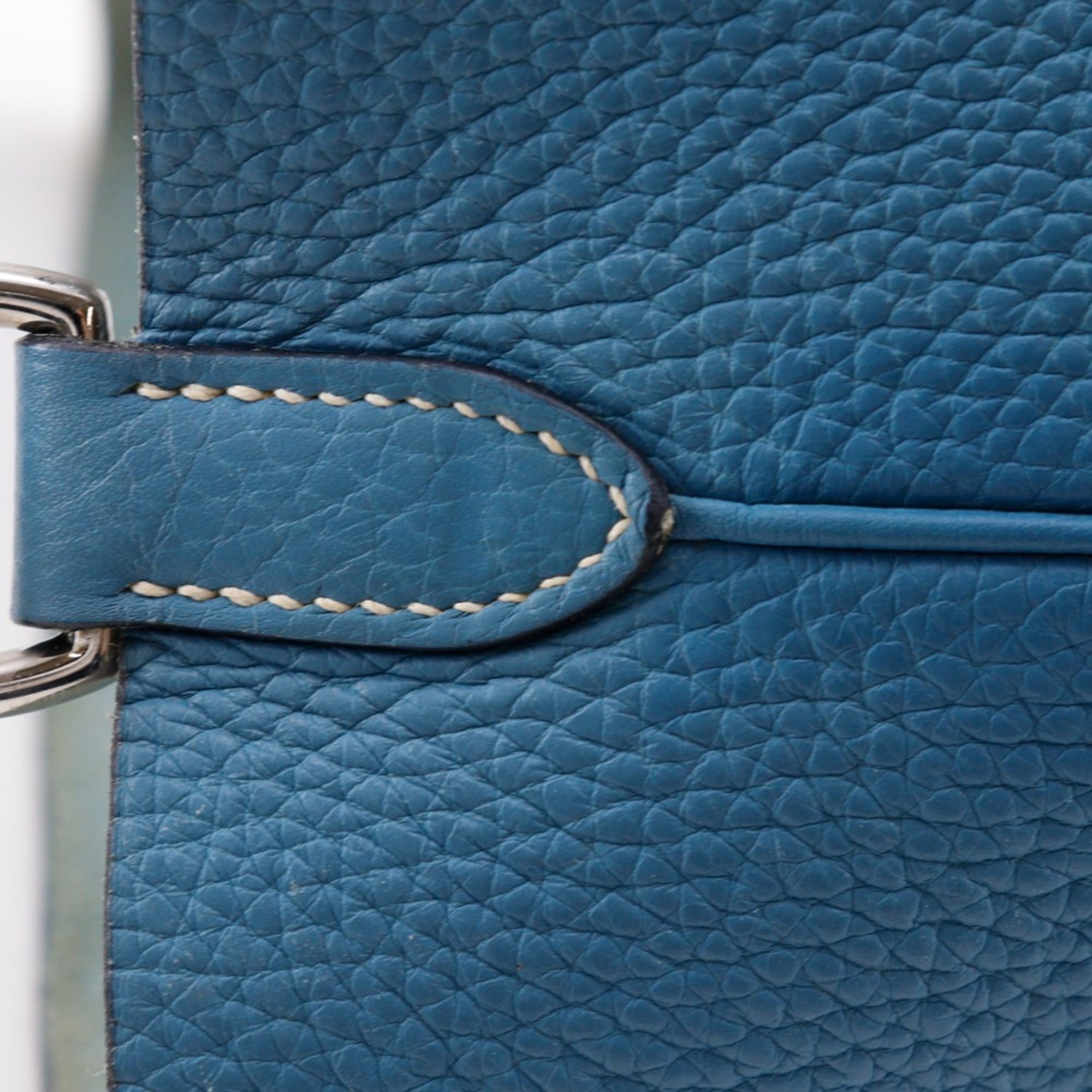 Hermes Blue Blue Jean Taurillon Clemence Leather Shoulder Bag (Pre-Owned)