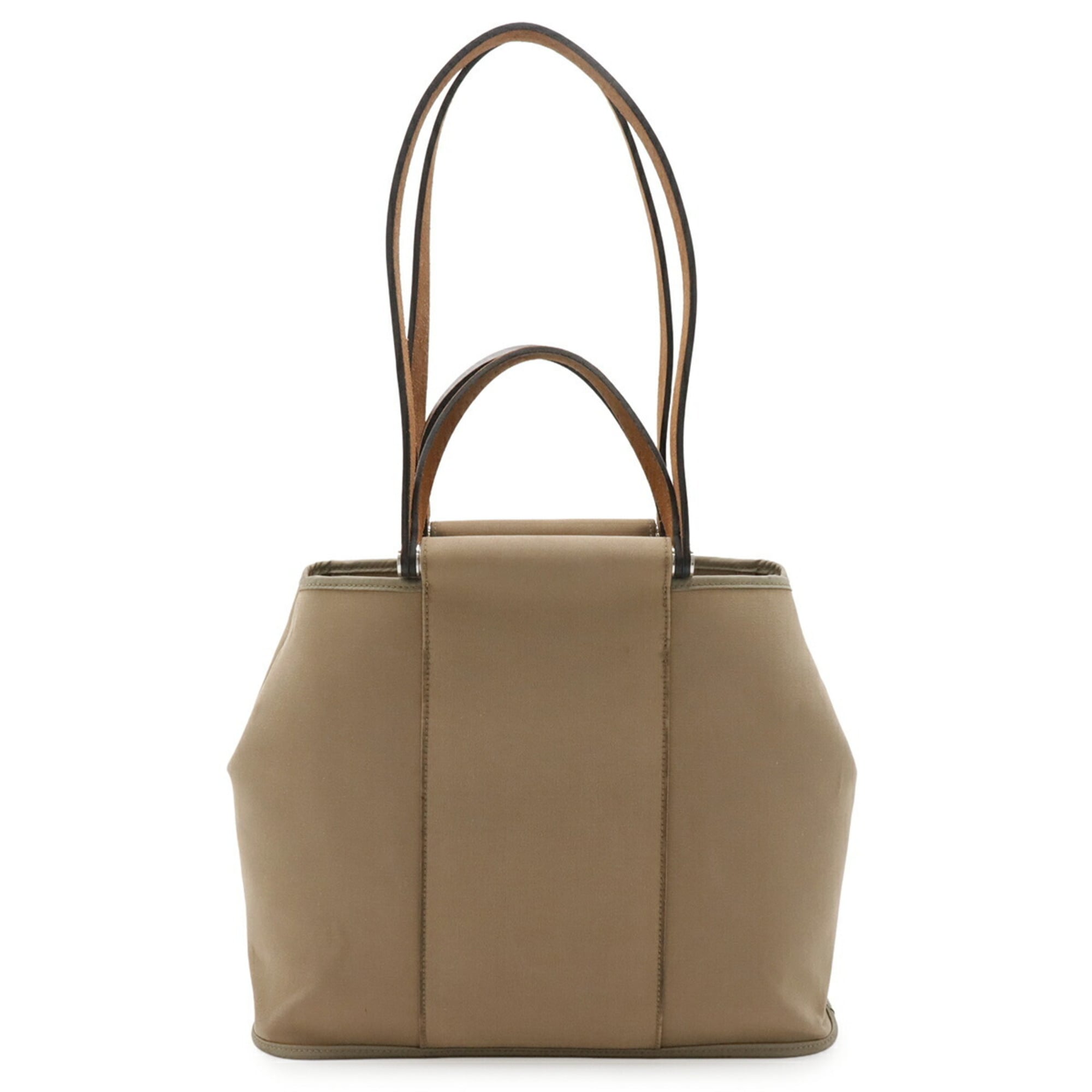 Hermes Beige Toile Officier Leather Handbag Shoulder Bag Tote Bag (Pre-Owned)