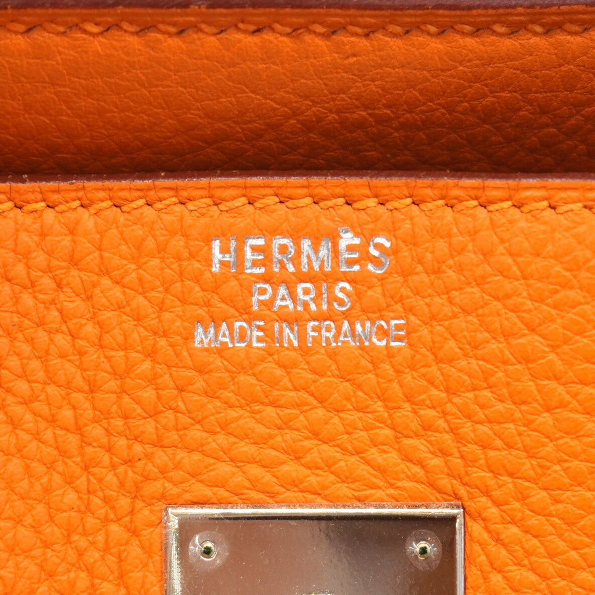Hermes Orange Togo Leather Handbag (Pre-Owned)