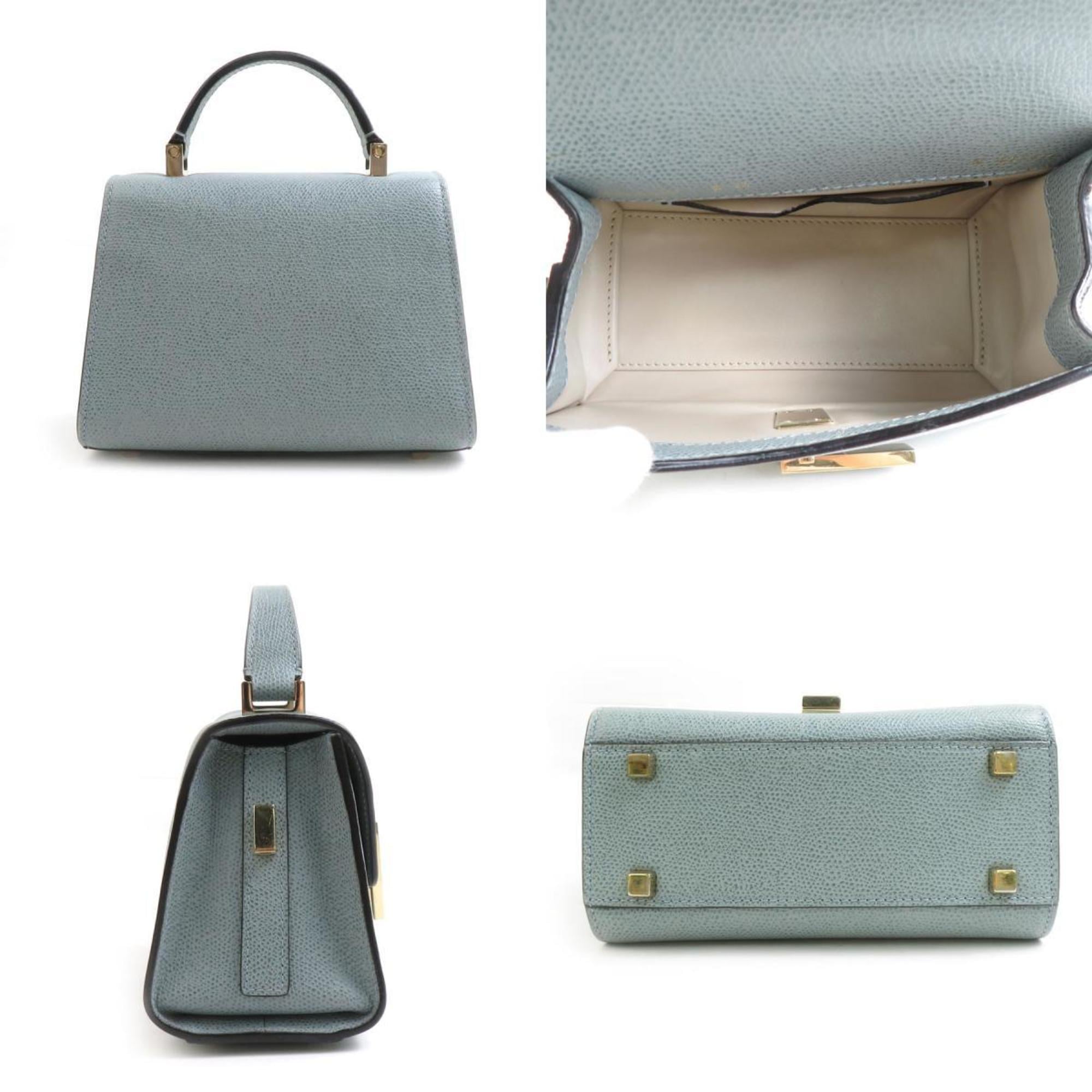 Valextra Blue Leather Shoulder Bag (Pre-Owned)