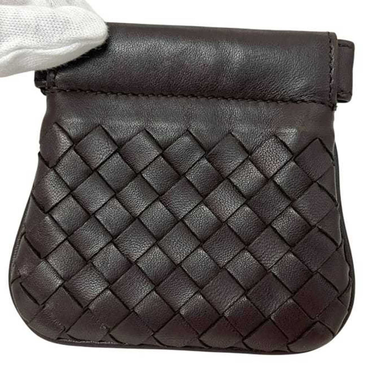 Bottega Veneta Intrecciato Brown Leather Coin Purse/Coin Case (Pre-Owned)