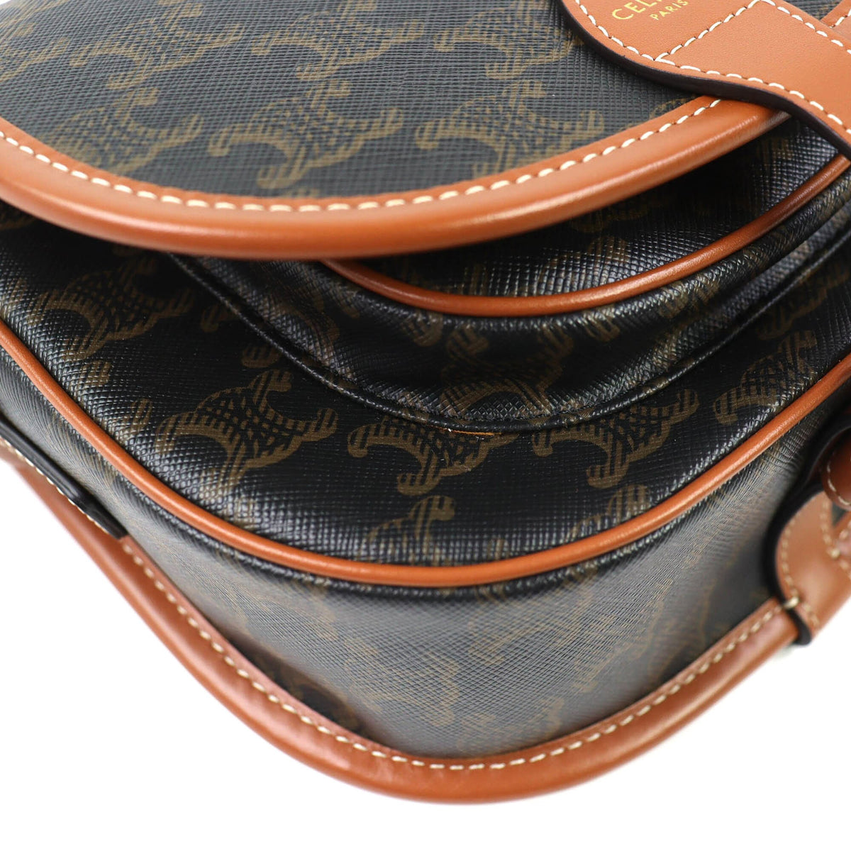 Celine Brown Canvas Shoulder Bag (Pre-Owned)