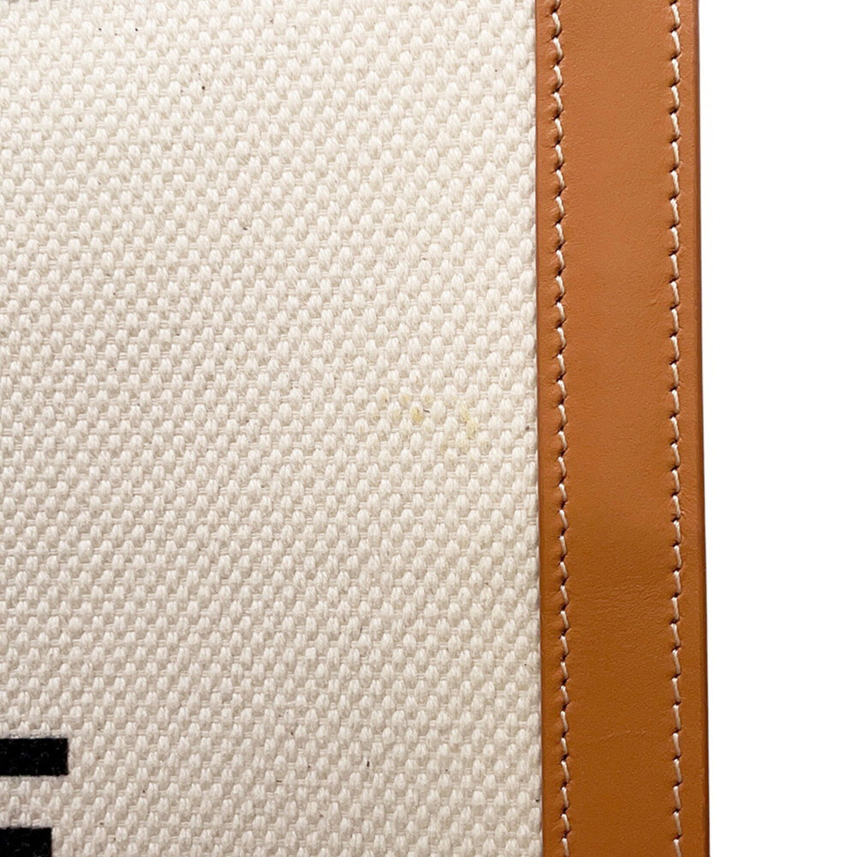 Celine Beige Brown Canvas Leather Handbag Shoulder Bag Tote Bag (Pre-Owned)