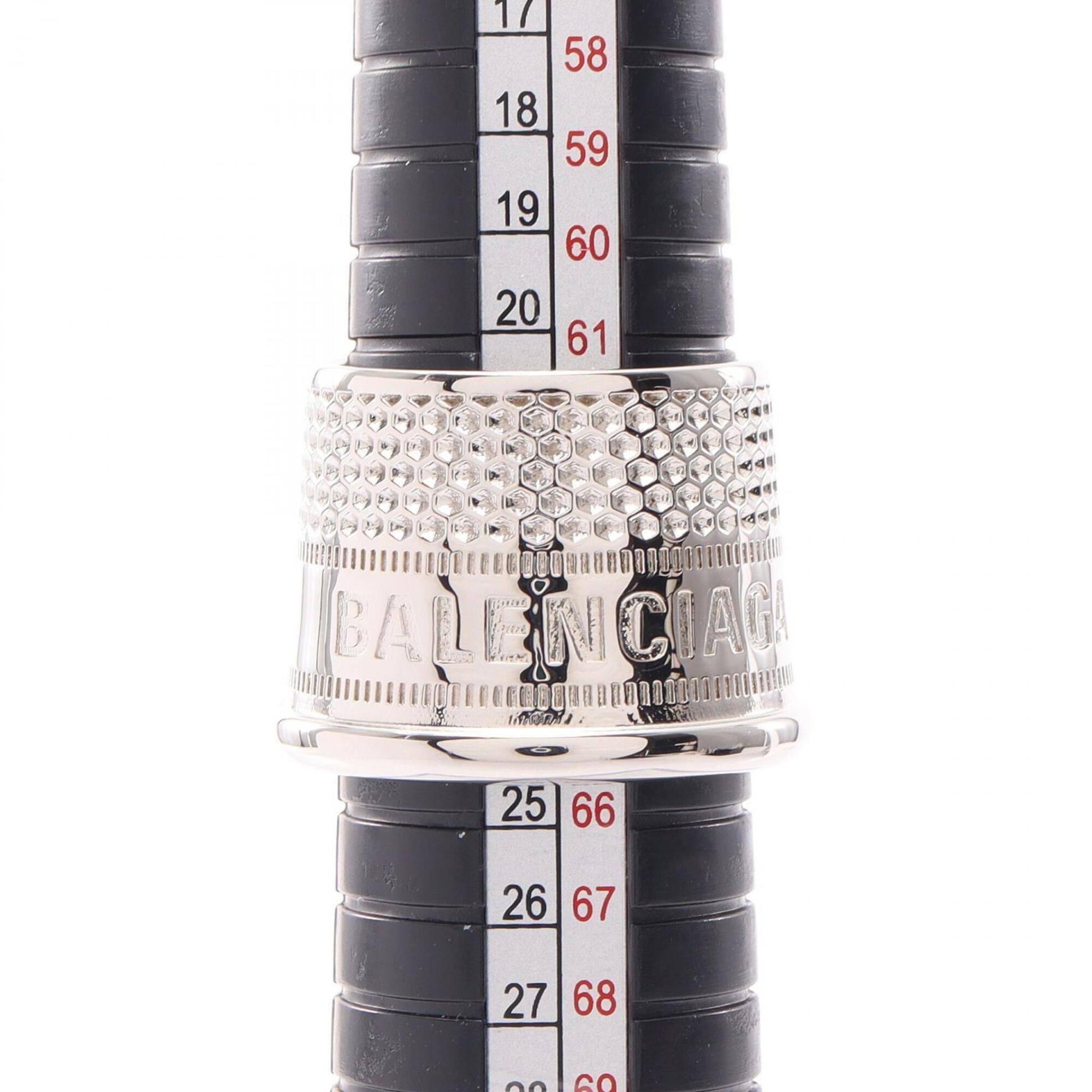 Balenciaga Silver Metal Band Ring (Pre-Owned)
