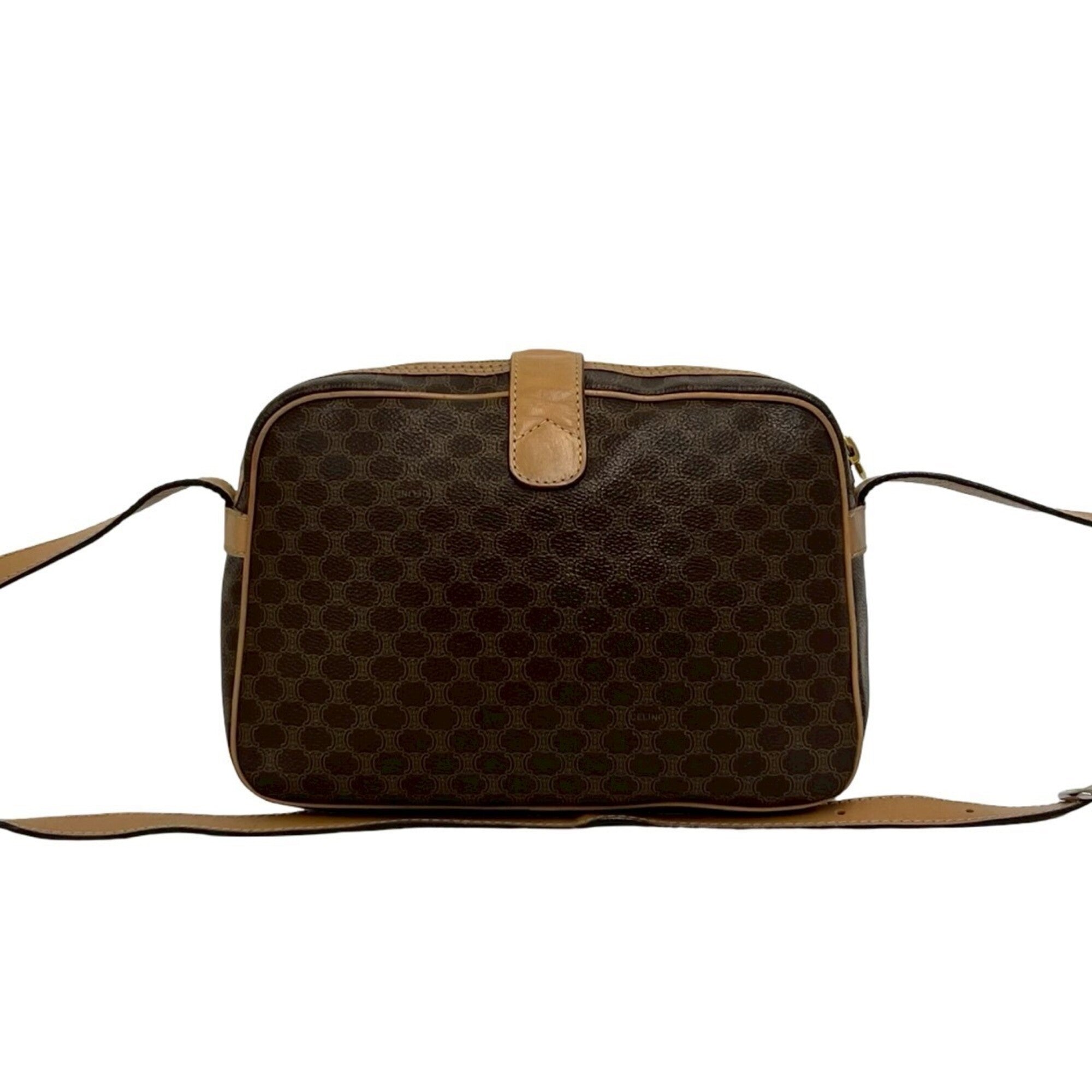 Celine Brown Leather Pvc Pochette Shoulder Bag (Pre-Owned)