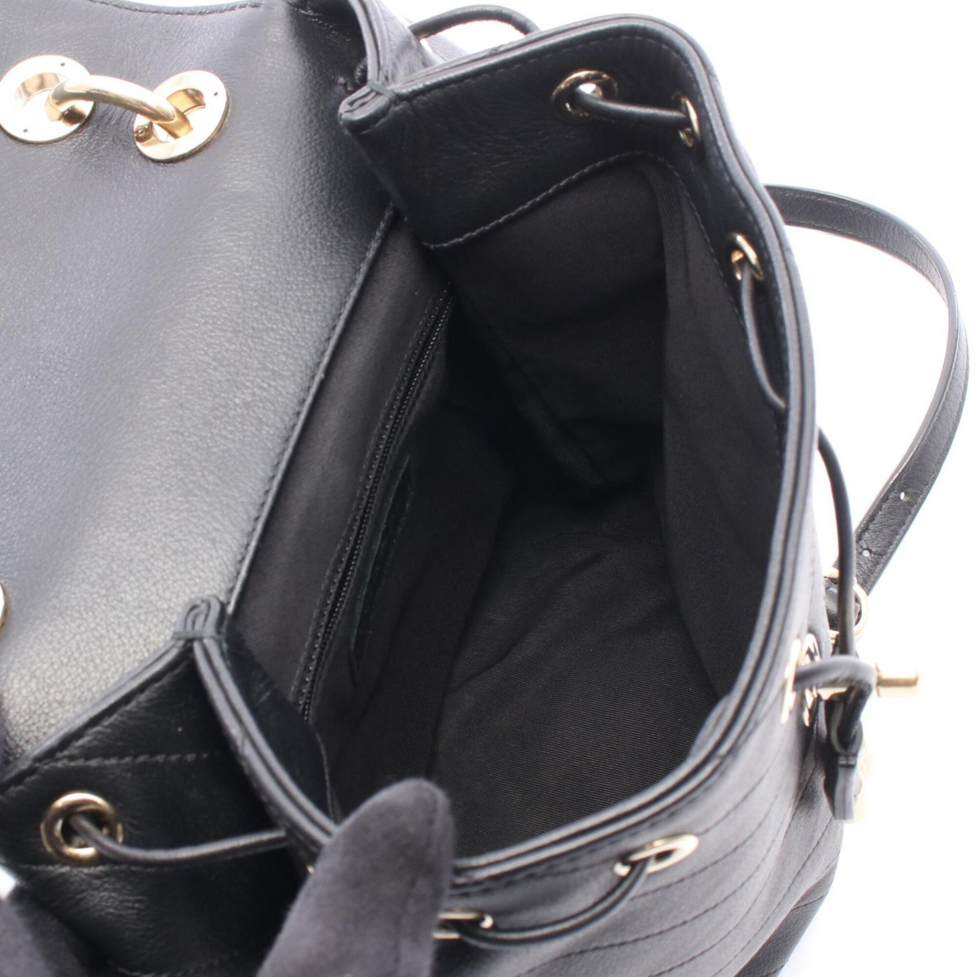 Chanel Black Leather Backpack Handbag (Pre-Owned)