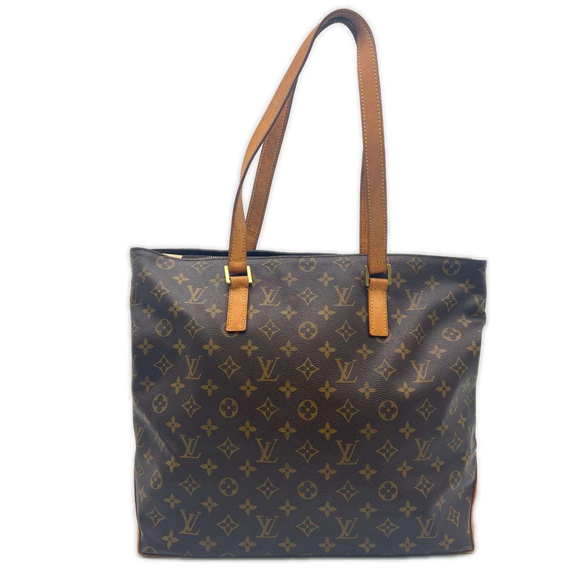 Louis Vuitton Beige Brown Coated Canvas Leather Handbag (Pre-Owned)